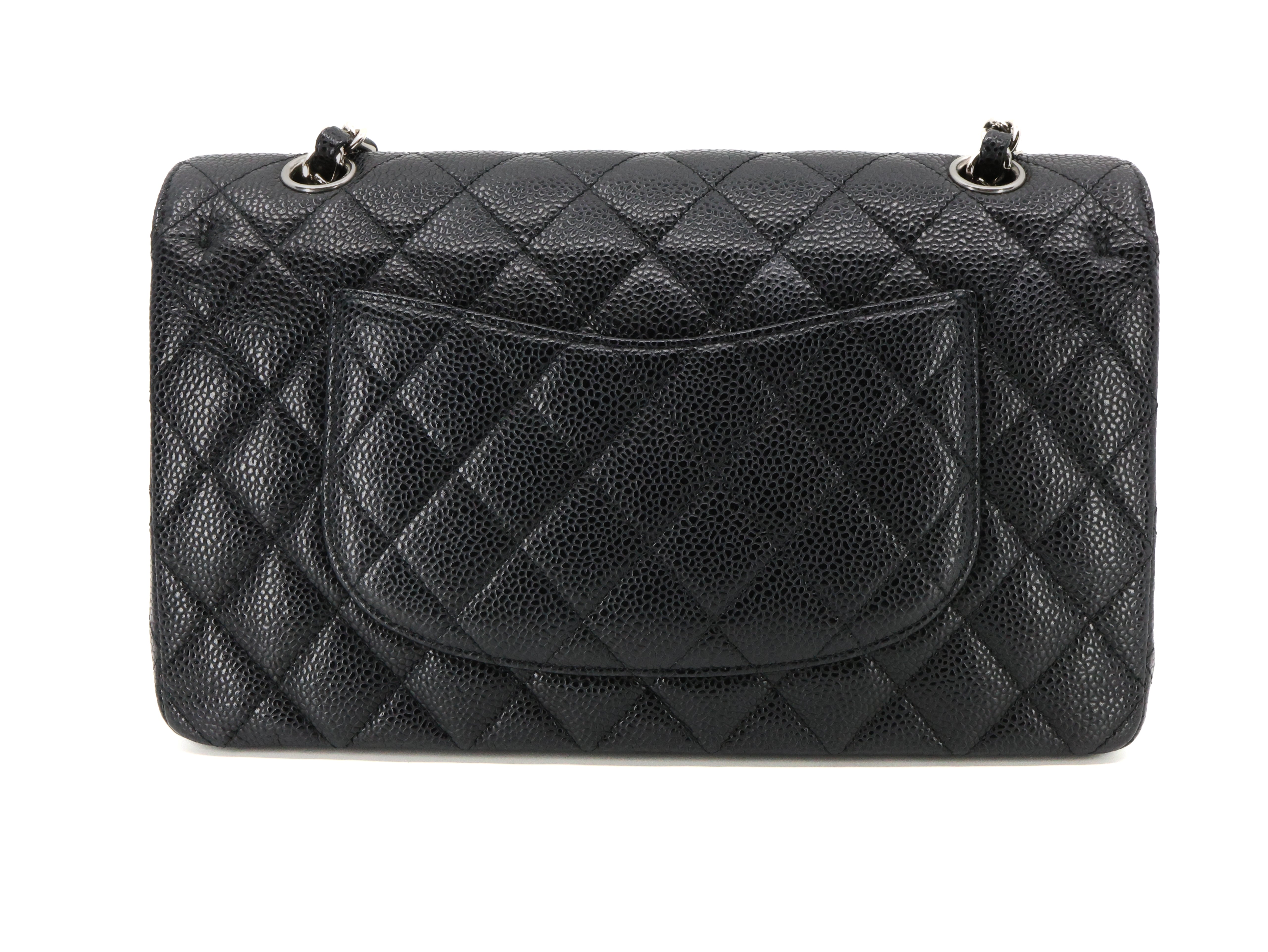 Chanel Caviar Quilted Medium Double Flap Black SHW