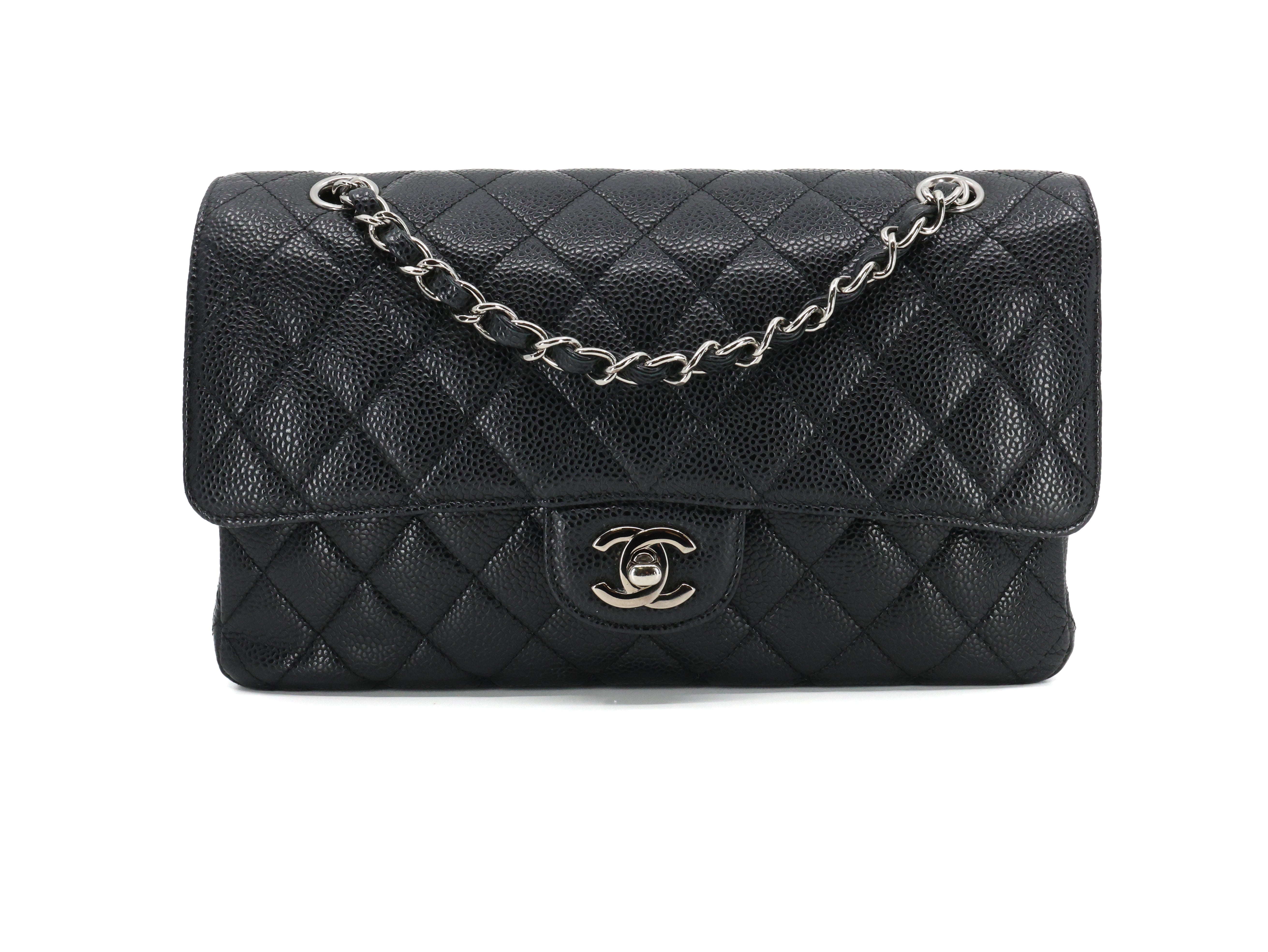 Chanel Caviar Quilted Medium Double Flap Black SHW