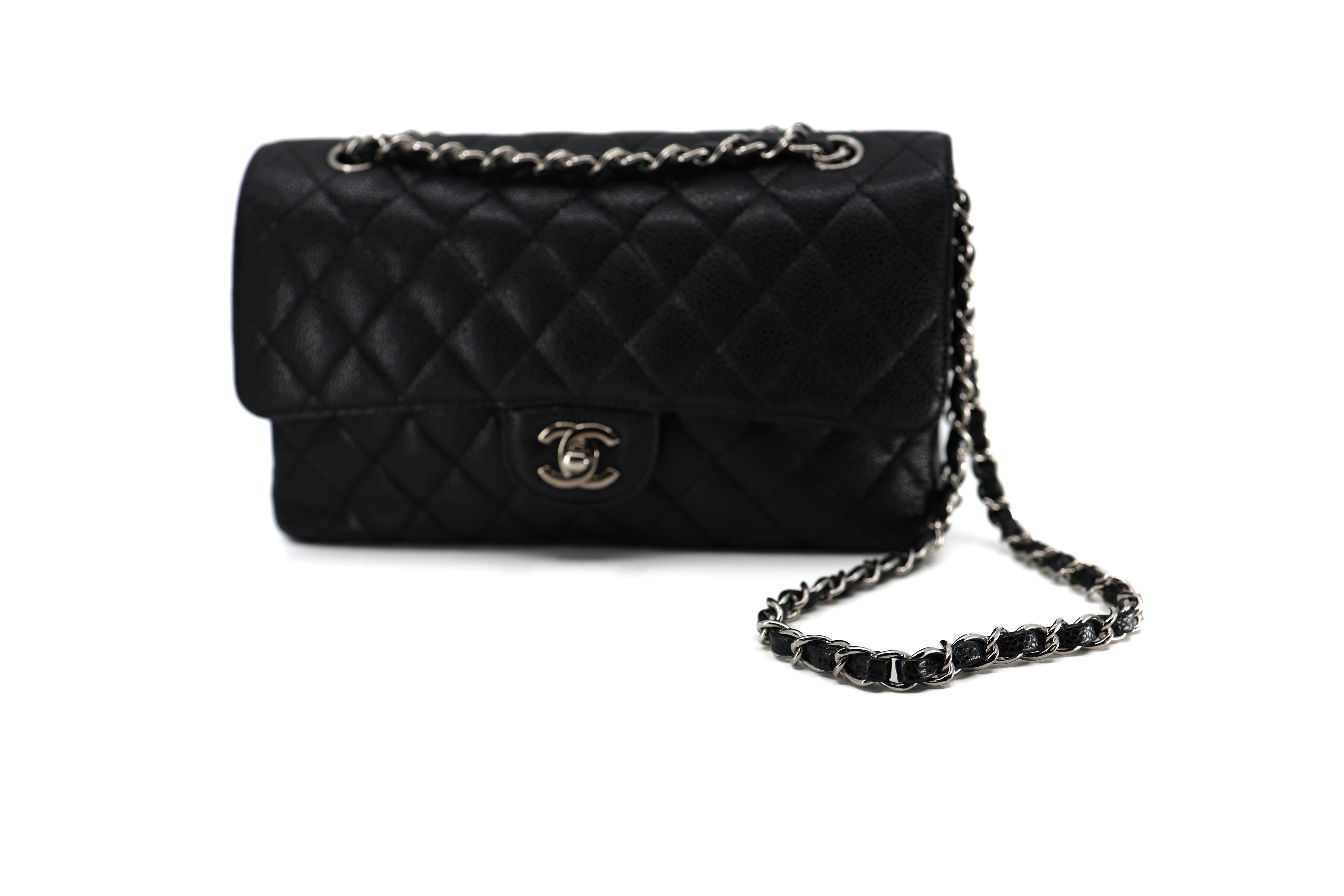 Chanel Caviar Quilted Medium Double Flap Black SHW