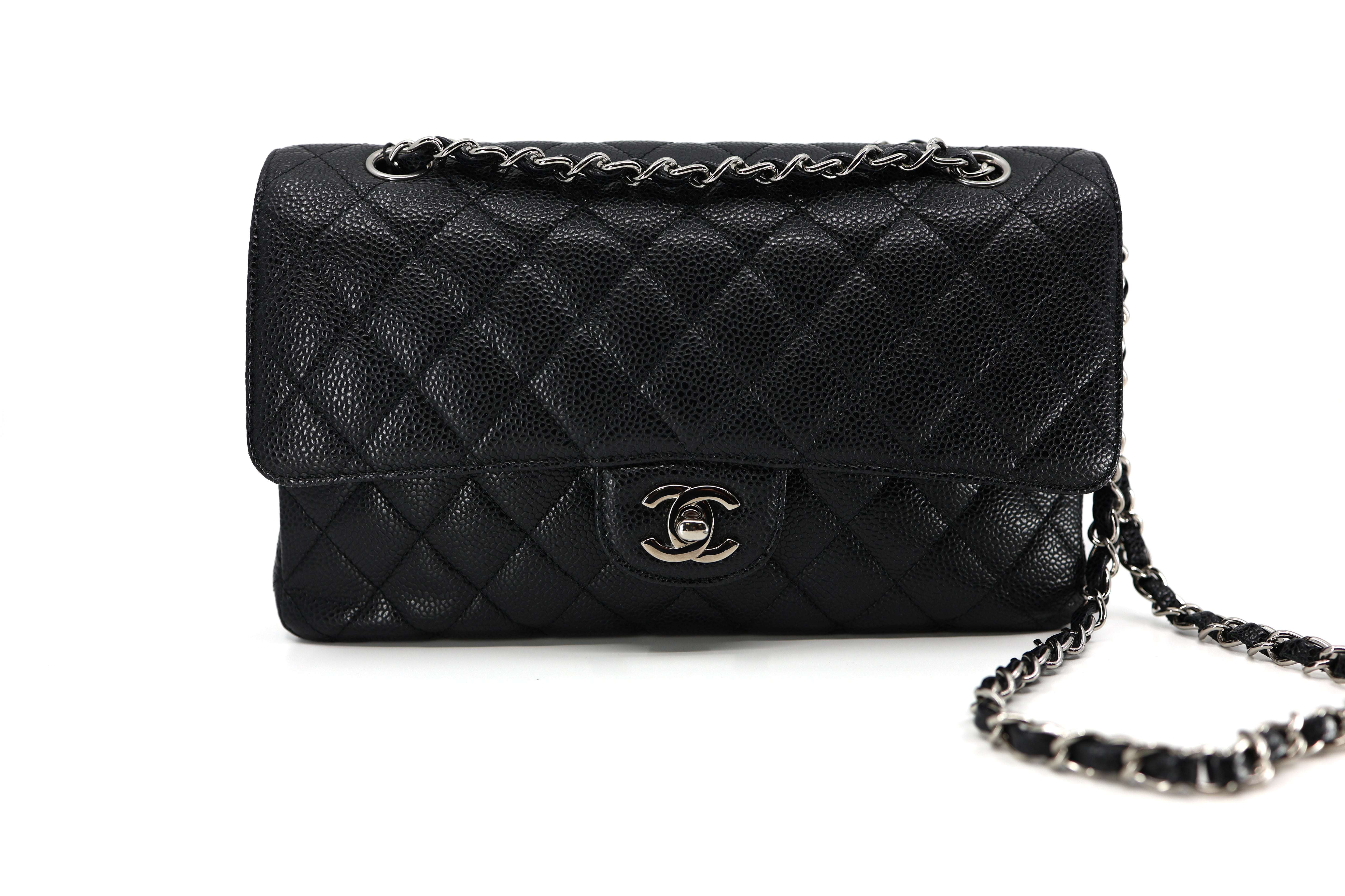 Chanel Caviar Quilted Medium Double Flap Black SHW