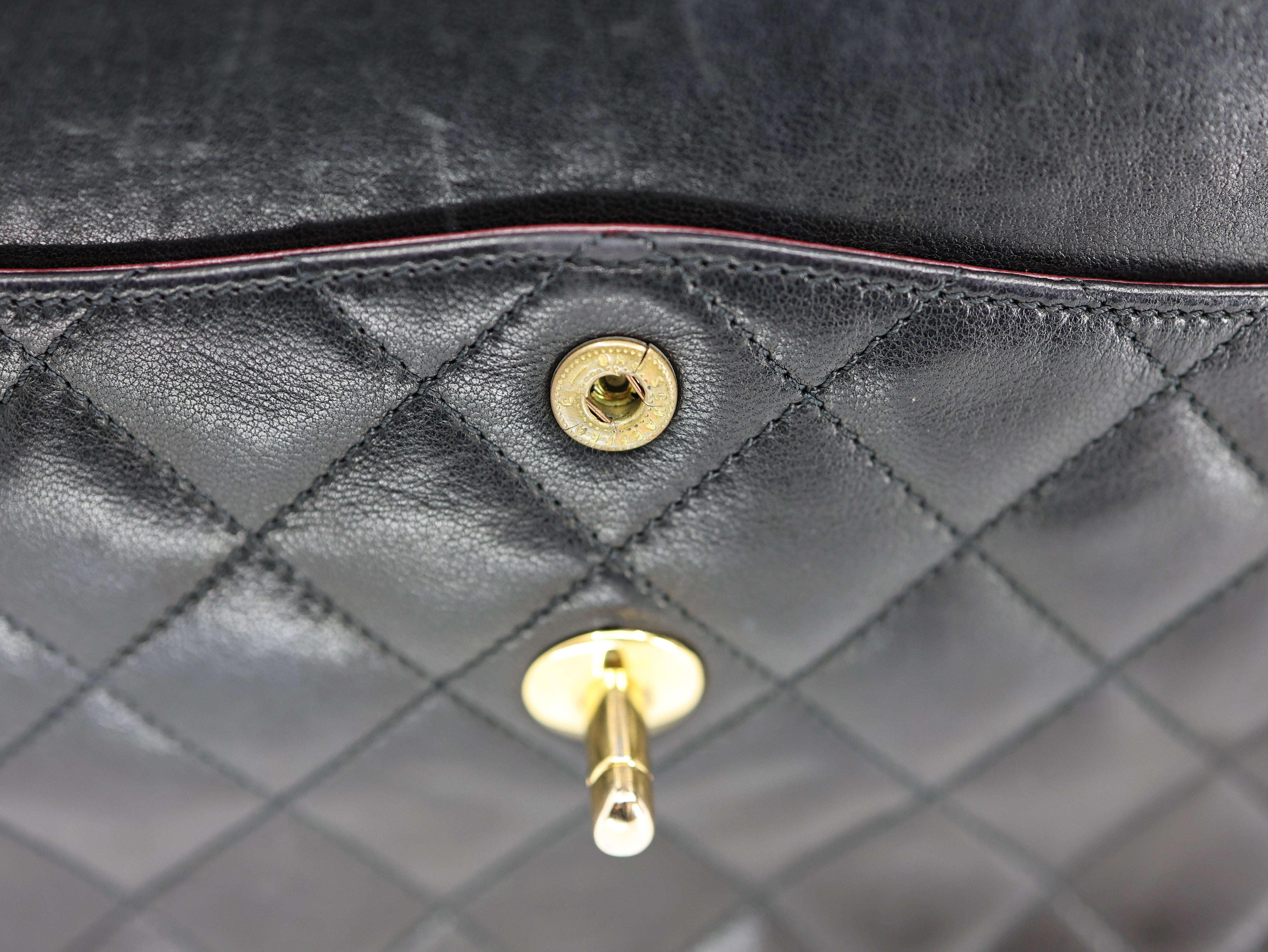 Chanel  Lambskin Quilted Medium Double Flap Bag Black