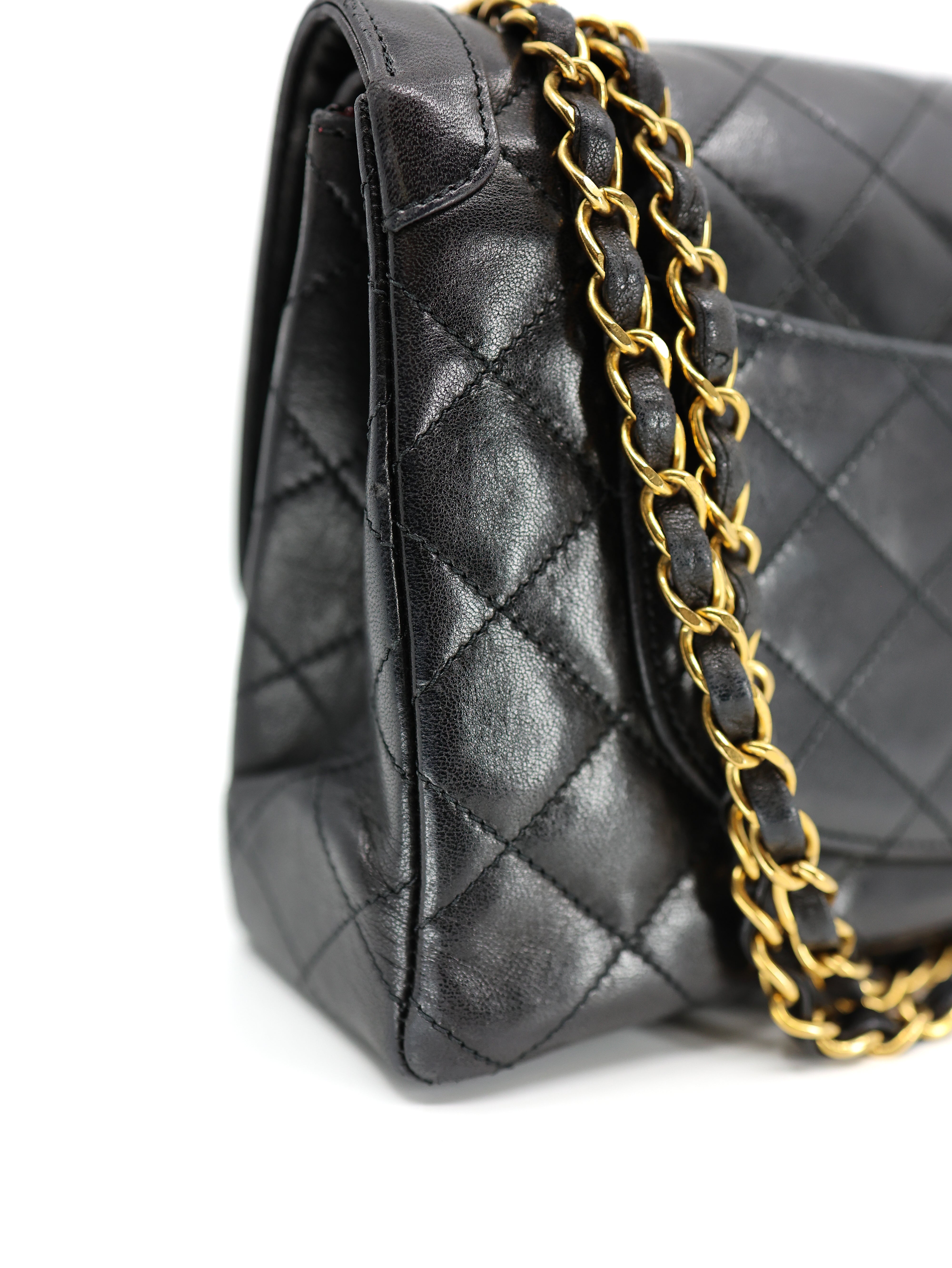 Chanel  Lambskin Quilted Medium Double Flap Bag Black