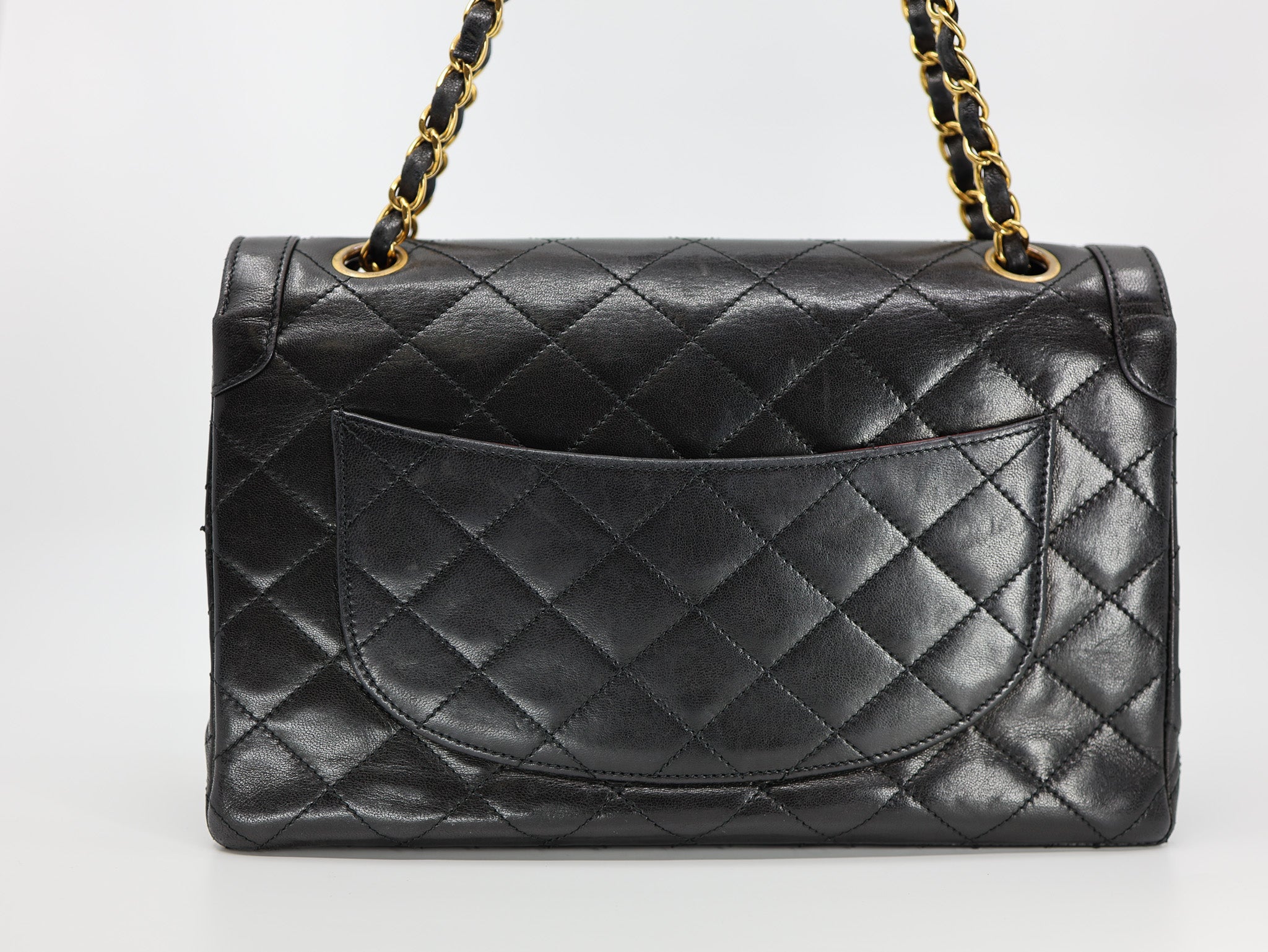 Chanel  Lambskin Quilted Medium Double Flap Bag Black