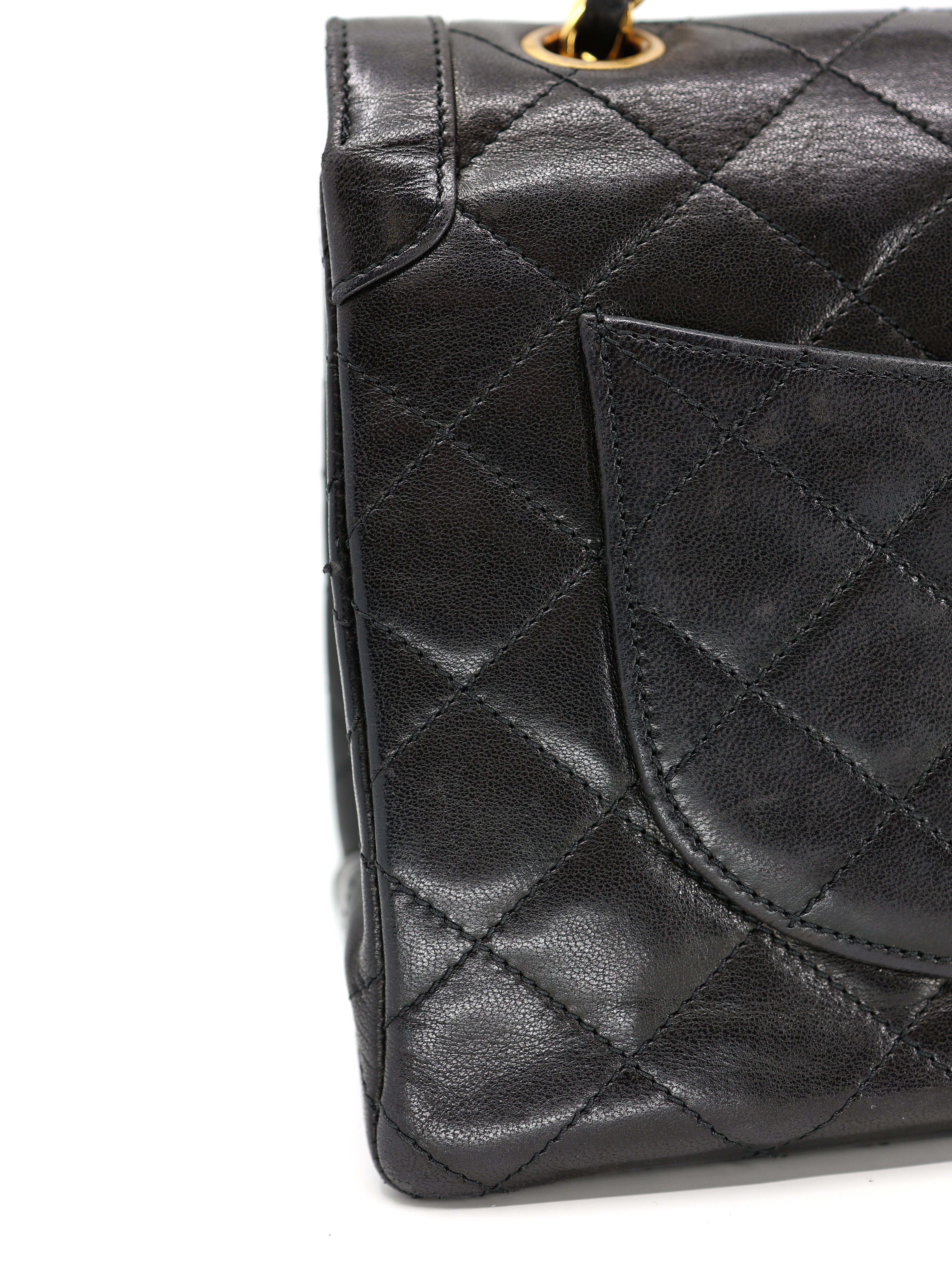 Chanel  Lambskin Quilted Medium Double Flap Bag Black