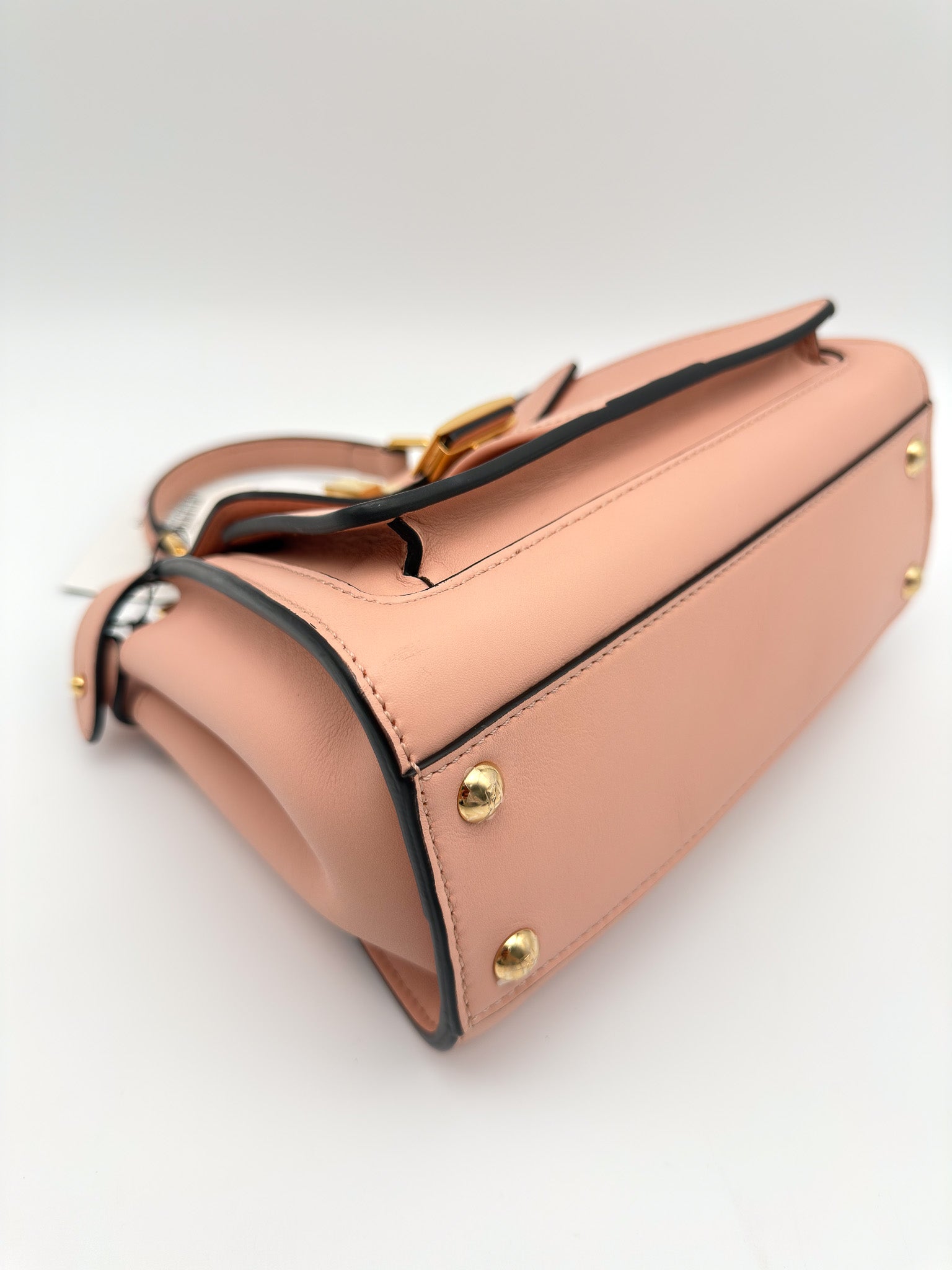 Fendi Peekaboo Mini Handle Bag With Strap Baby Pink
