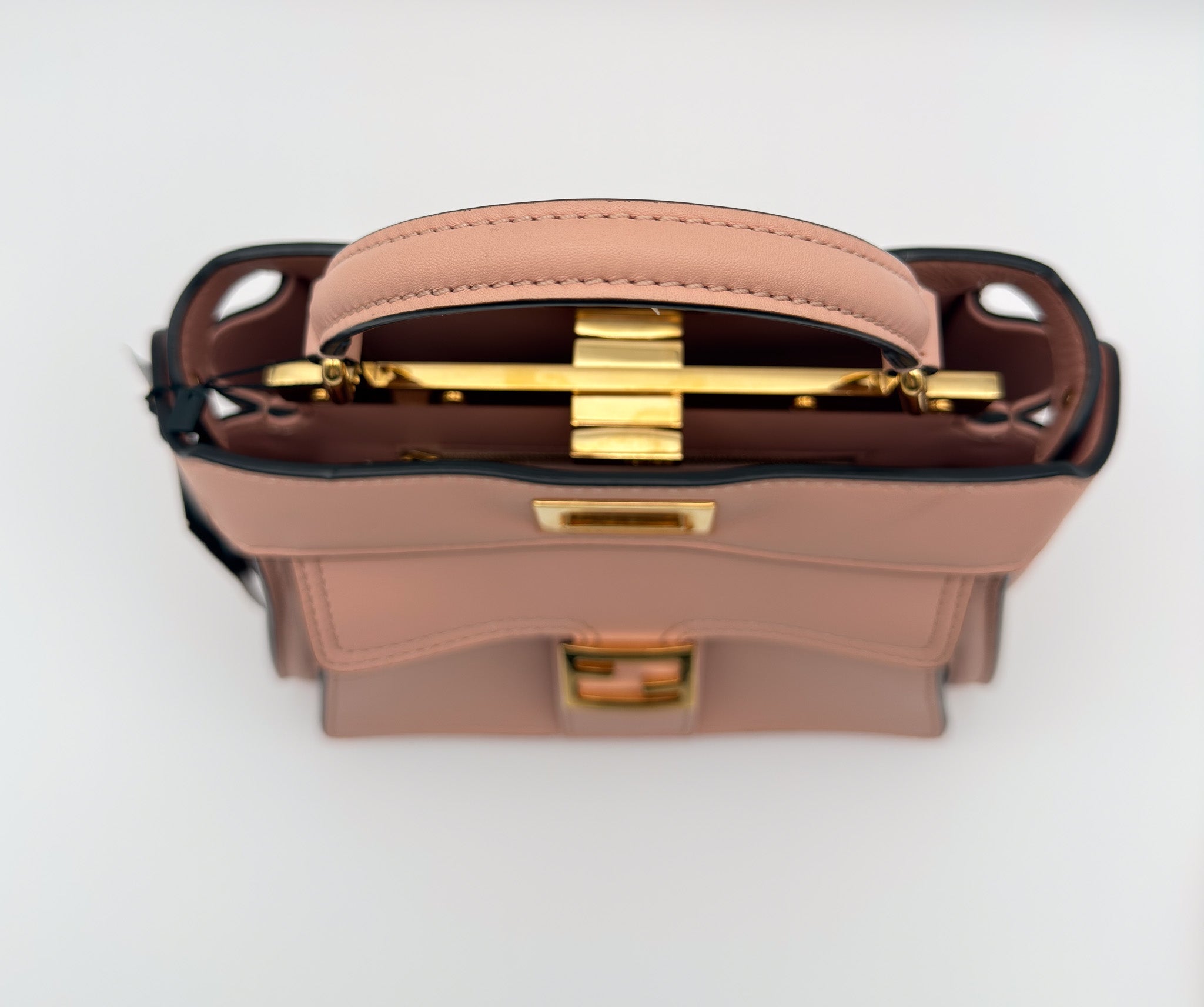Fendi Peekaboo Mini Handle Bag With Strap Baby Pink