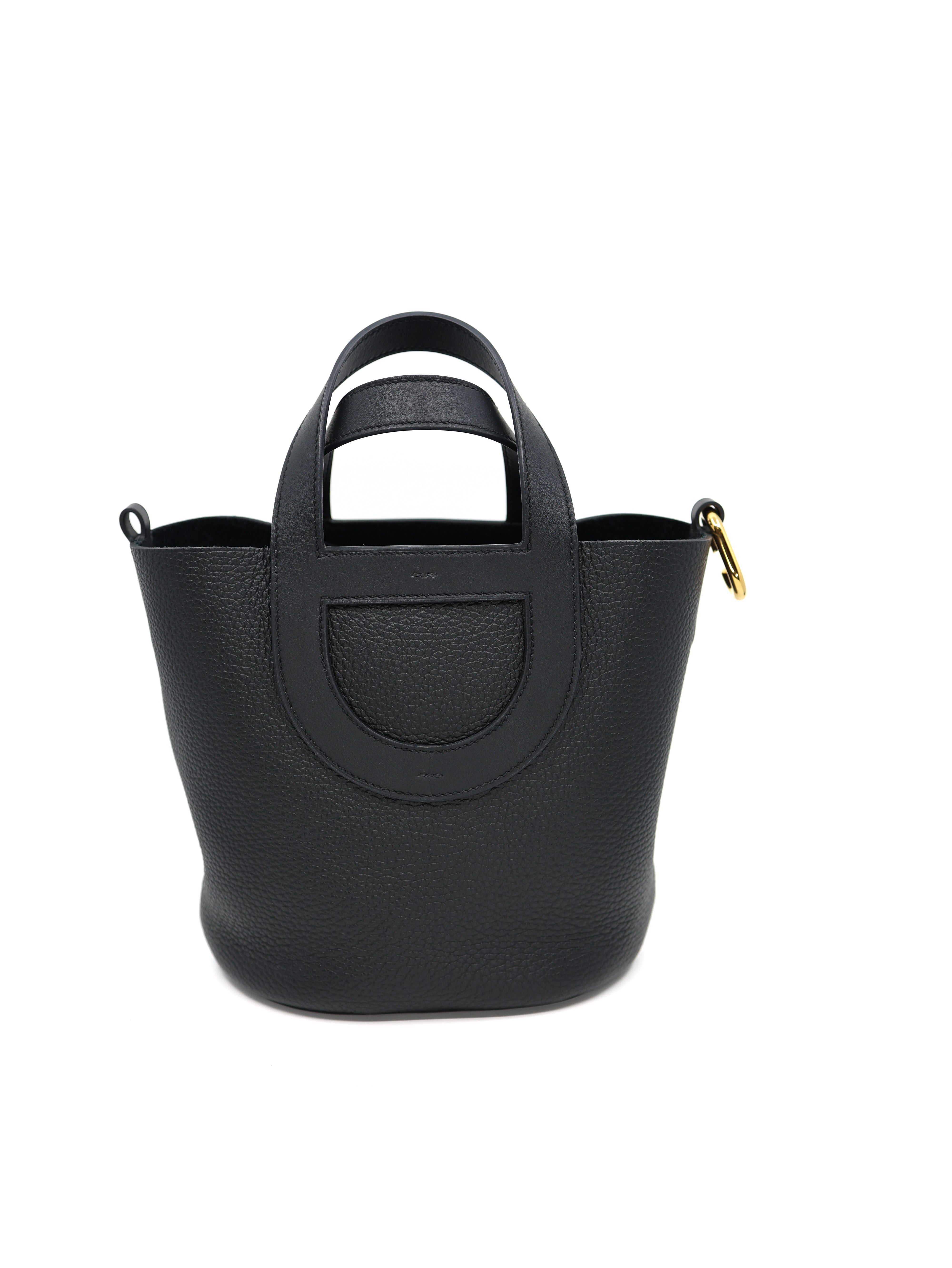 Hermès In-The-Loop 18 Black Clemence and Swift Gold Hardware