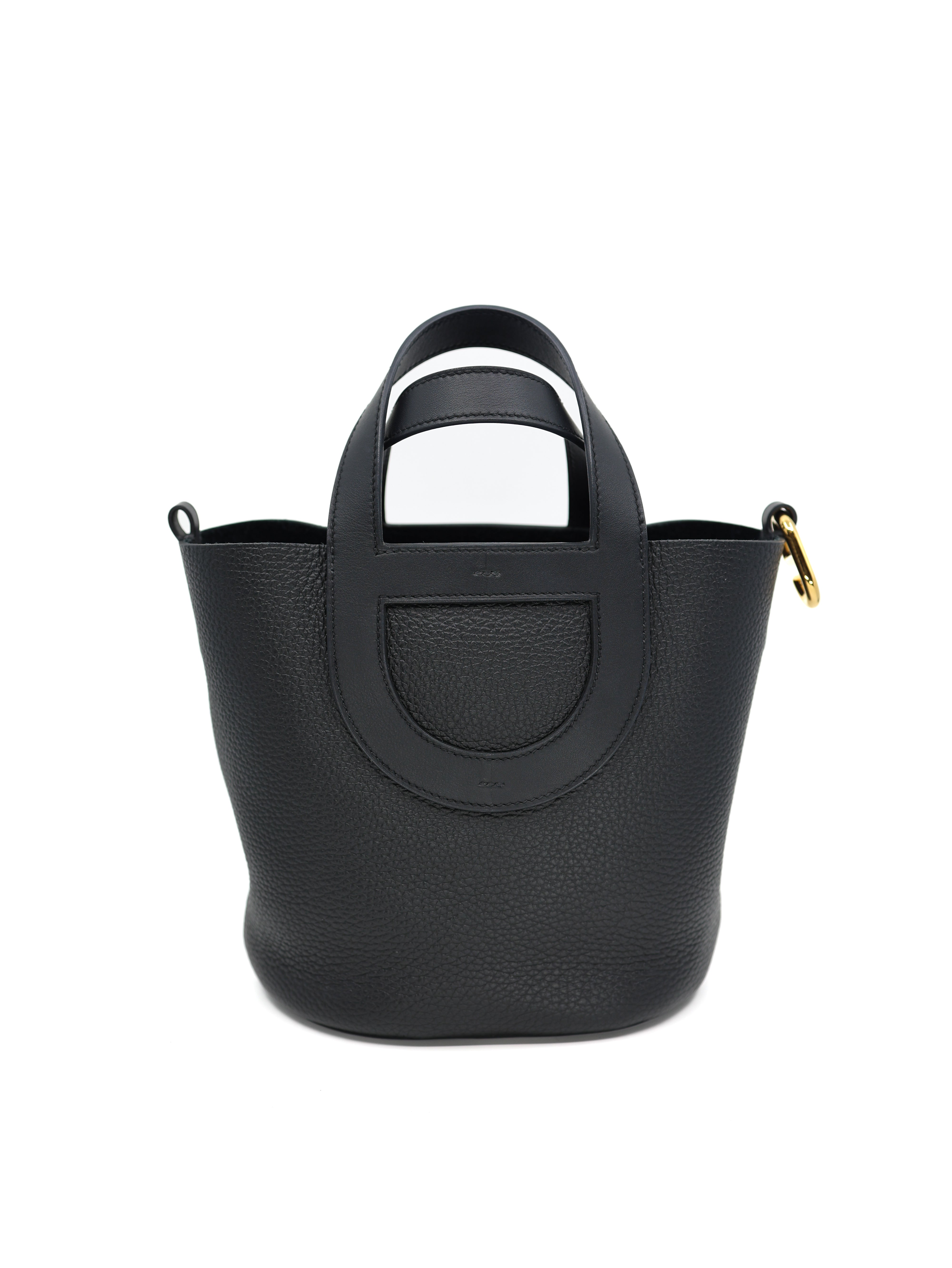 Hermès In-The-Loop 18 Black Clemence and Swift Gold Hardware