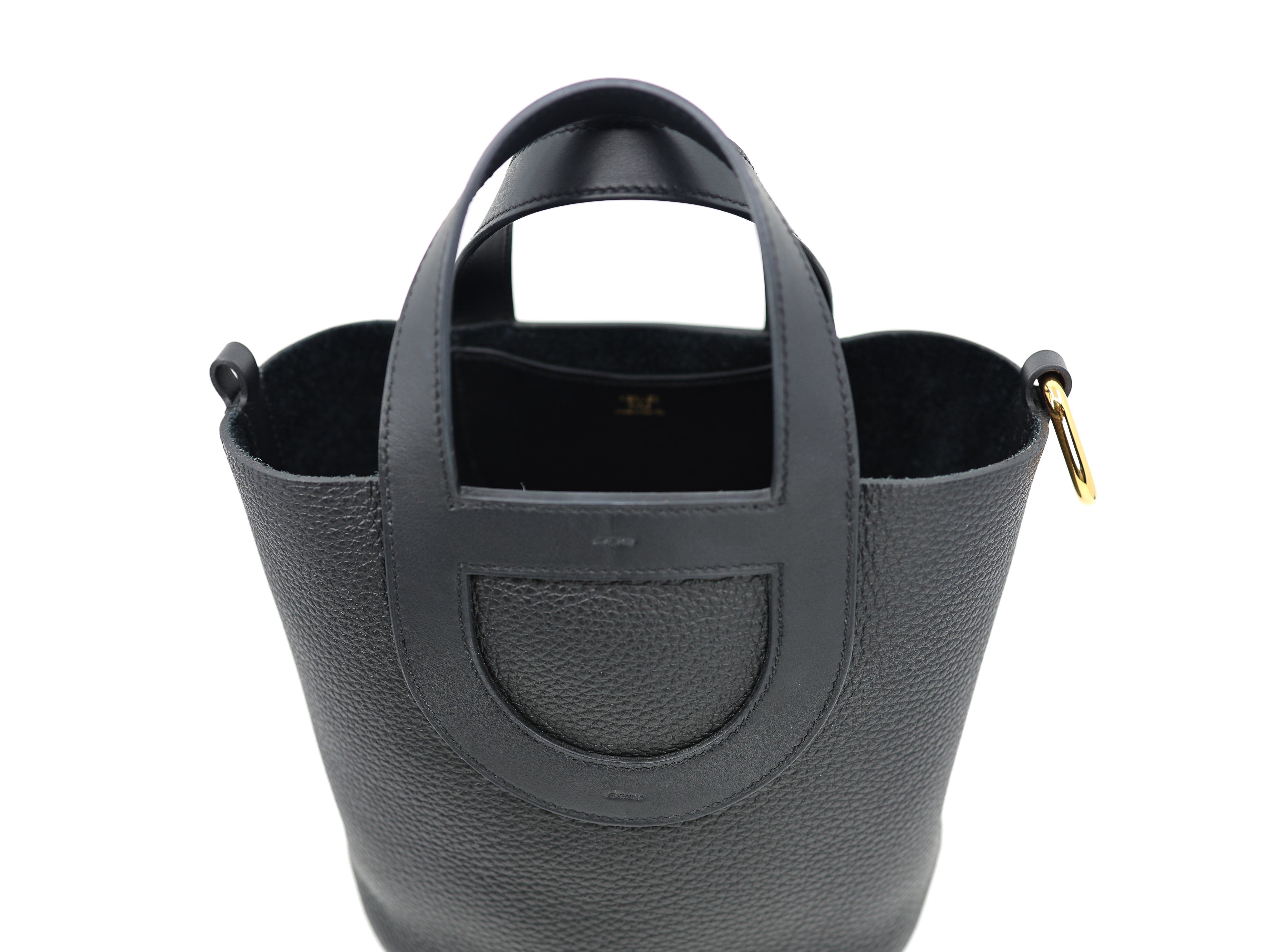 Hermès In-The-Loop 18 Black Clemence and Swift Gold Hardware