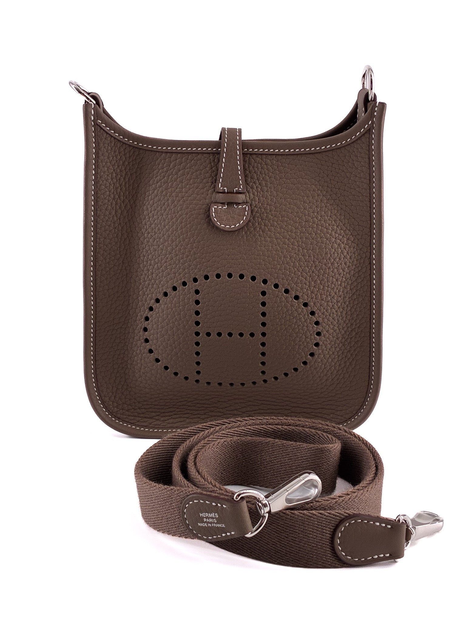 Hermes Evelyne TPM 16 Bag in Etoupe Clemence Leather