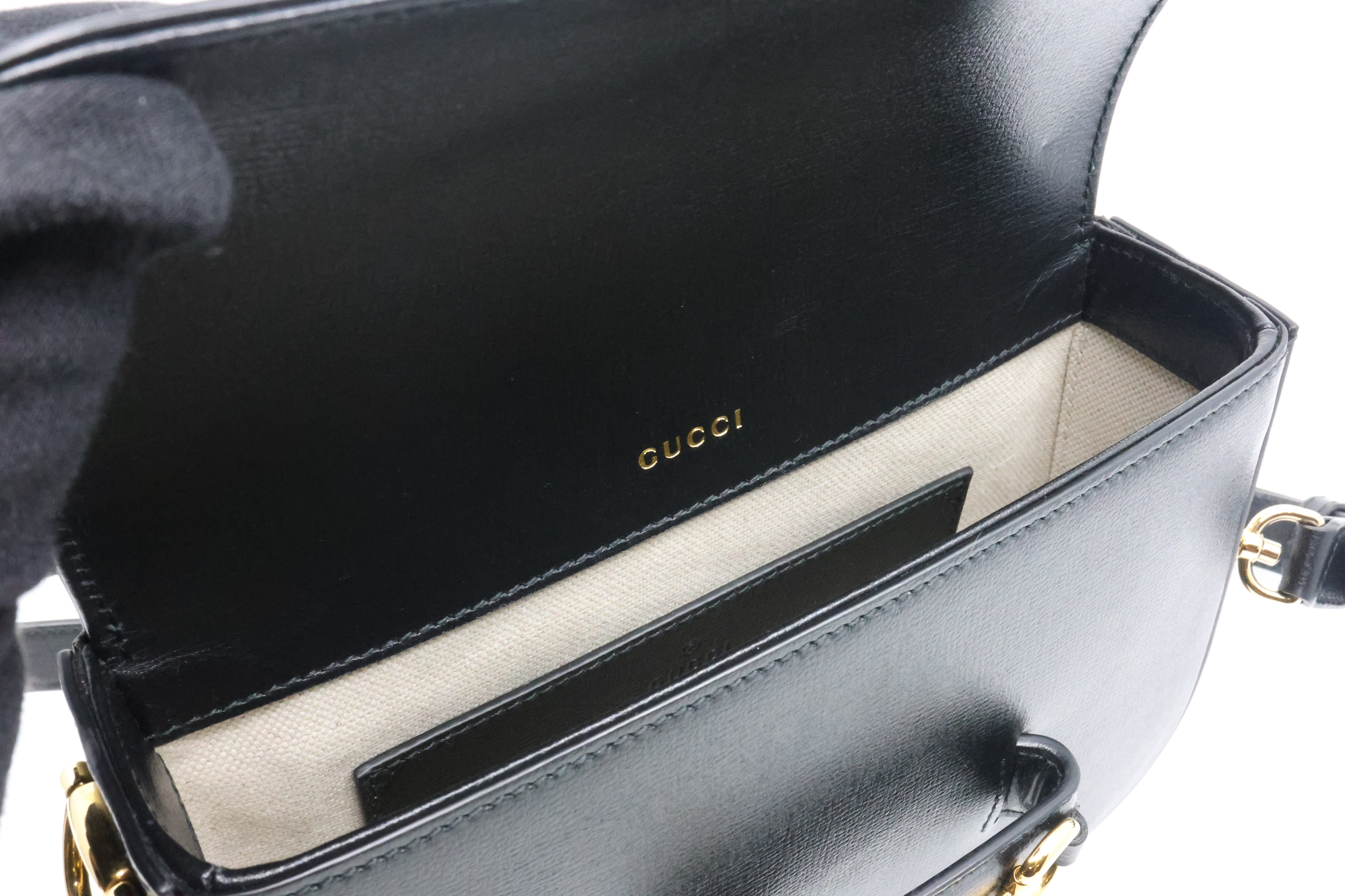 Gucci Horsebit 1955 mini shoulder bag black