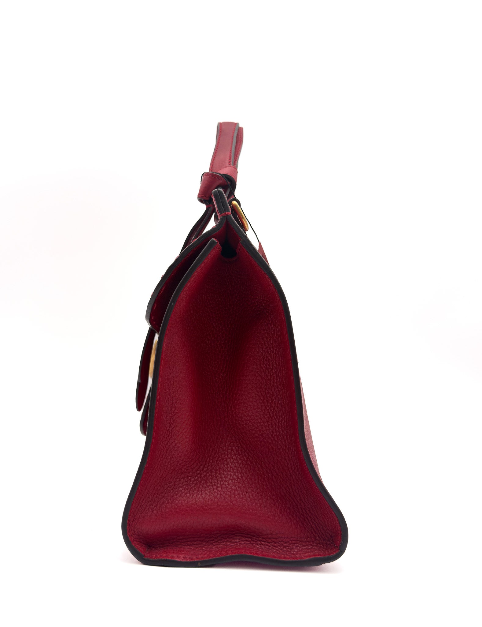 Gucci Marmont Top Handle Bag Red Pebbled Small
