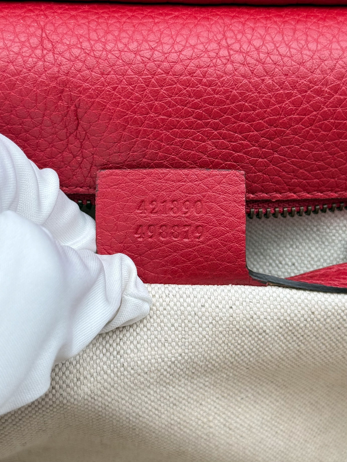 Gucci Marmont Top Handle Bag Red Pebbled Small