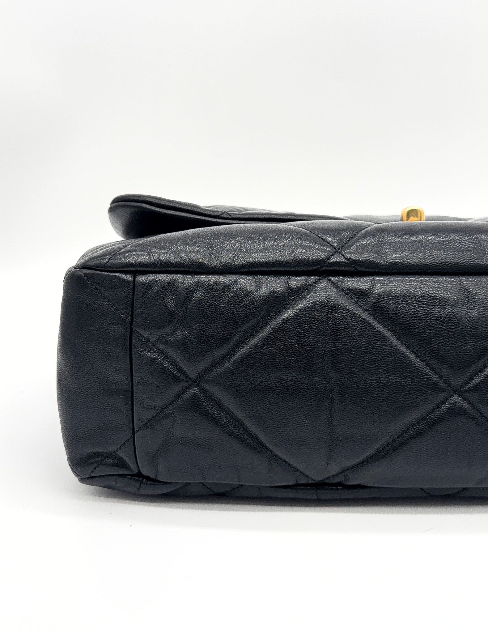 Chanel Lambskin Quilted Maxi Chanel 19 Flap Black