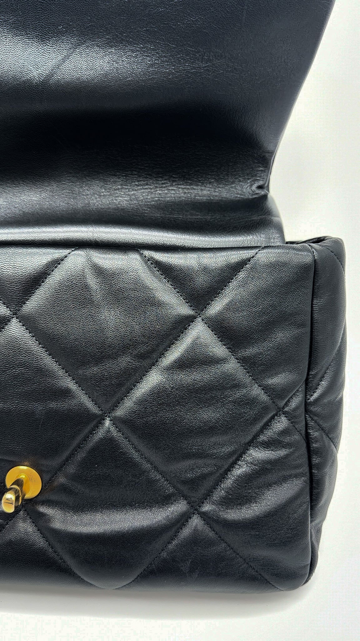 Chanel Lambskin Quilted Maxi Chanel 19 Flap Black
