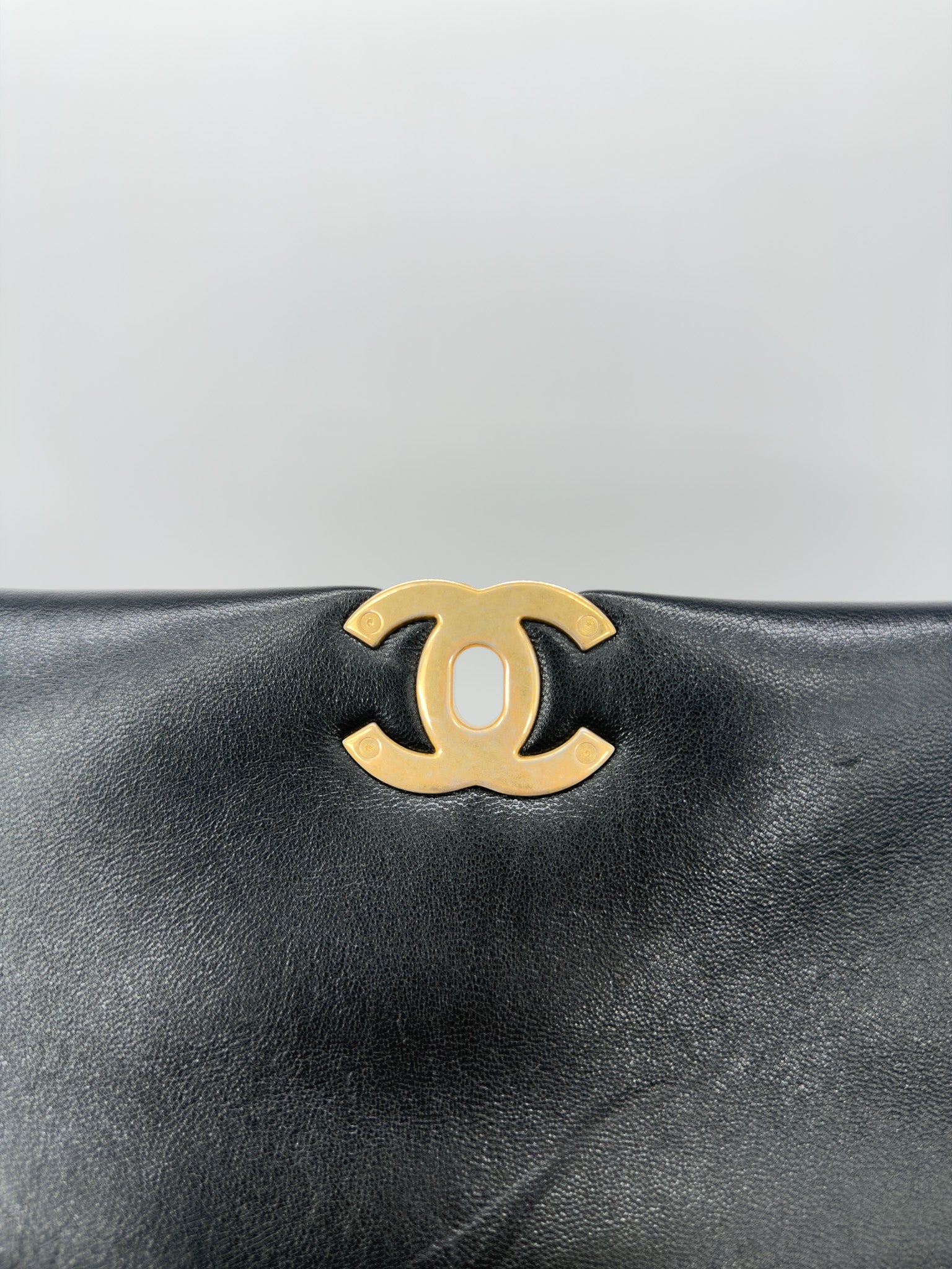 Chanel Lambskin Quilted Maxi Chanel 19 Flap Black