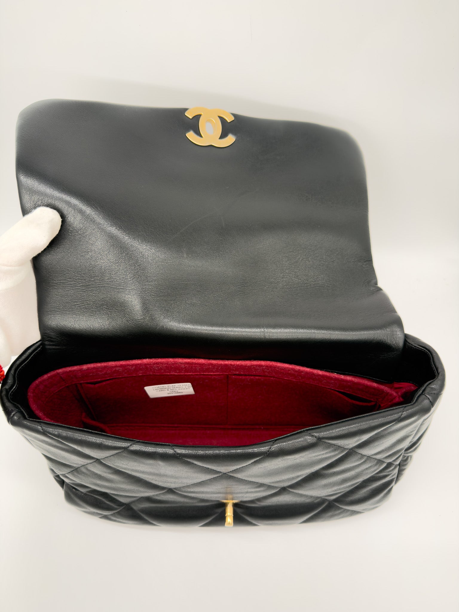 Chanel Lambskin Quilted Maxi Chanel 19 Flap Black