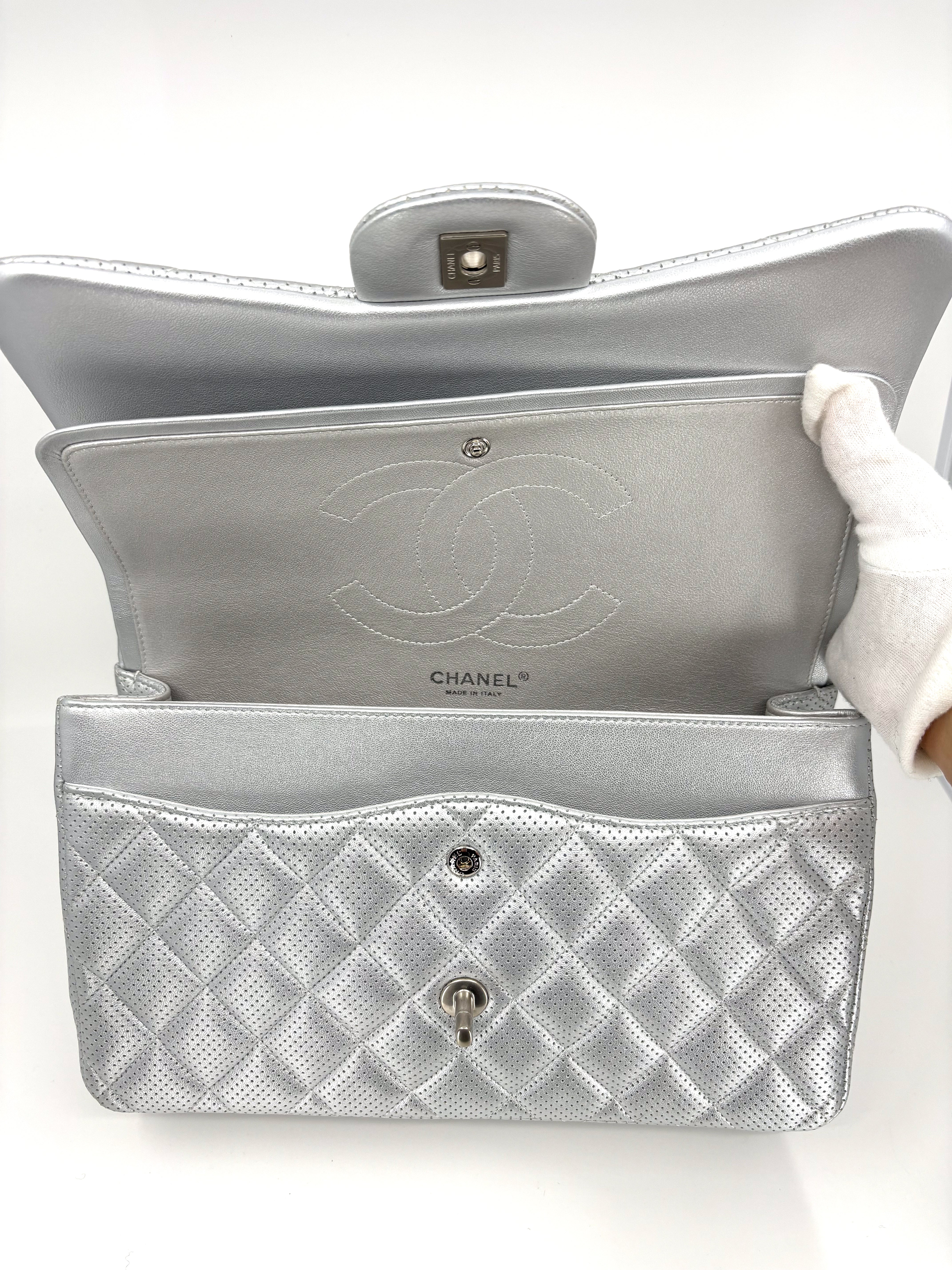 Chanel Jumbo Double Flap Quilted Perforated Lambskin