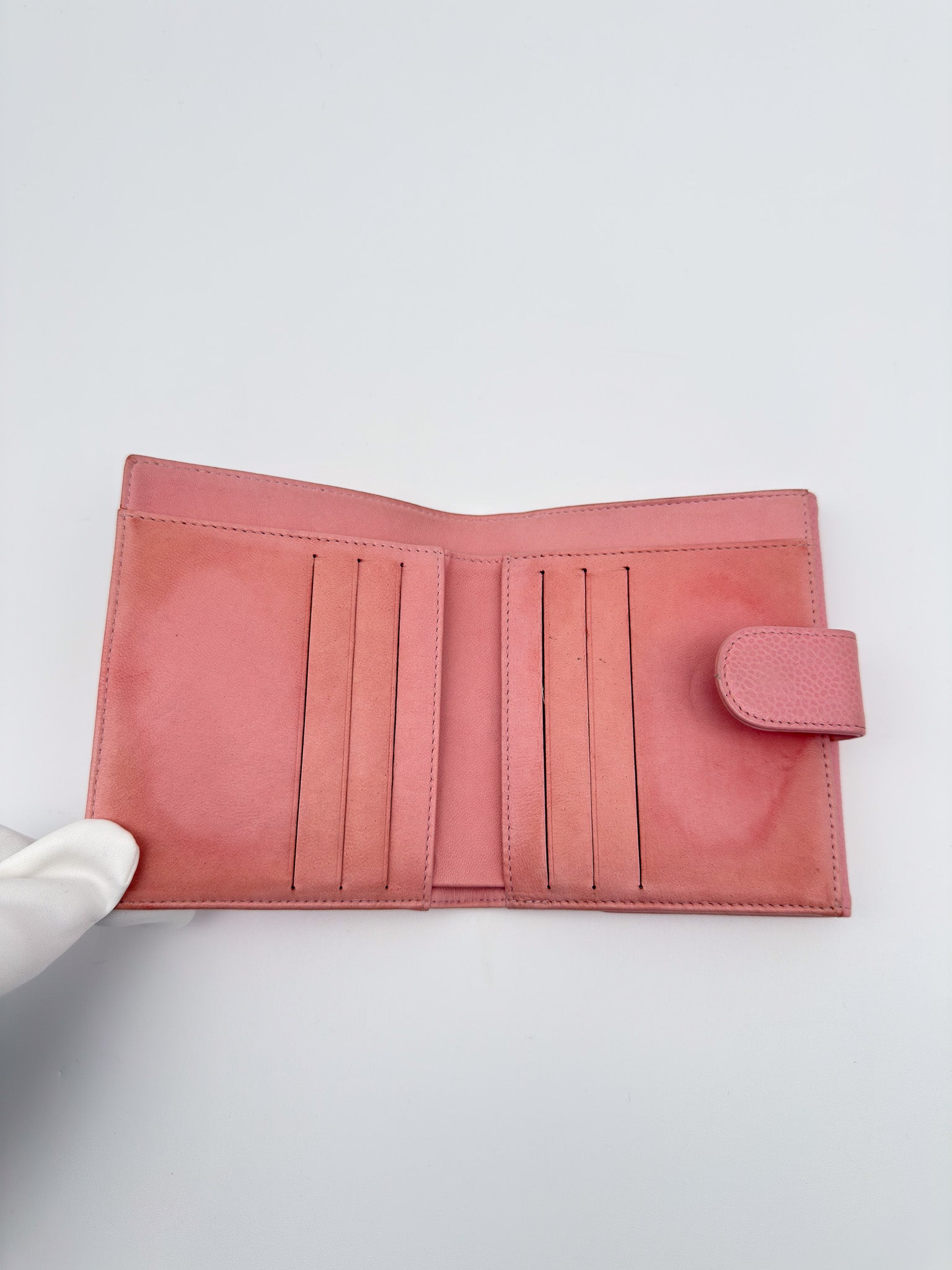 Chanel Wallet Pink Caviar Trifold