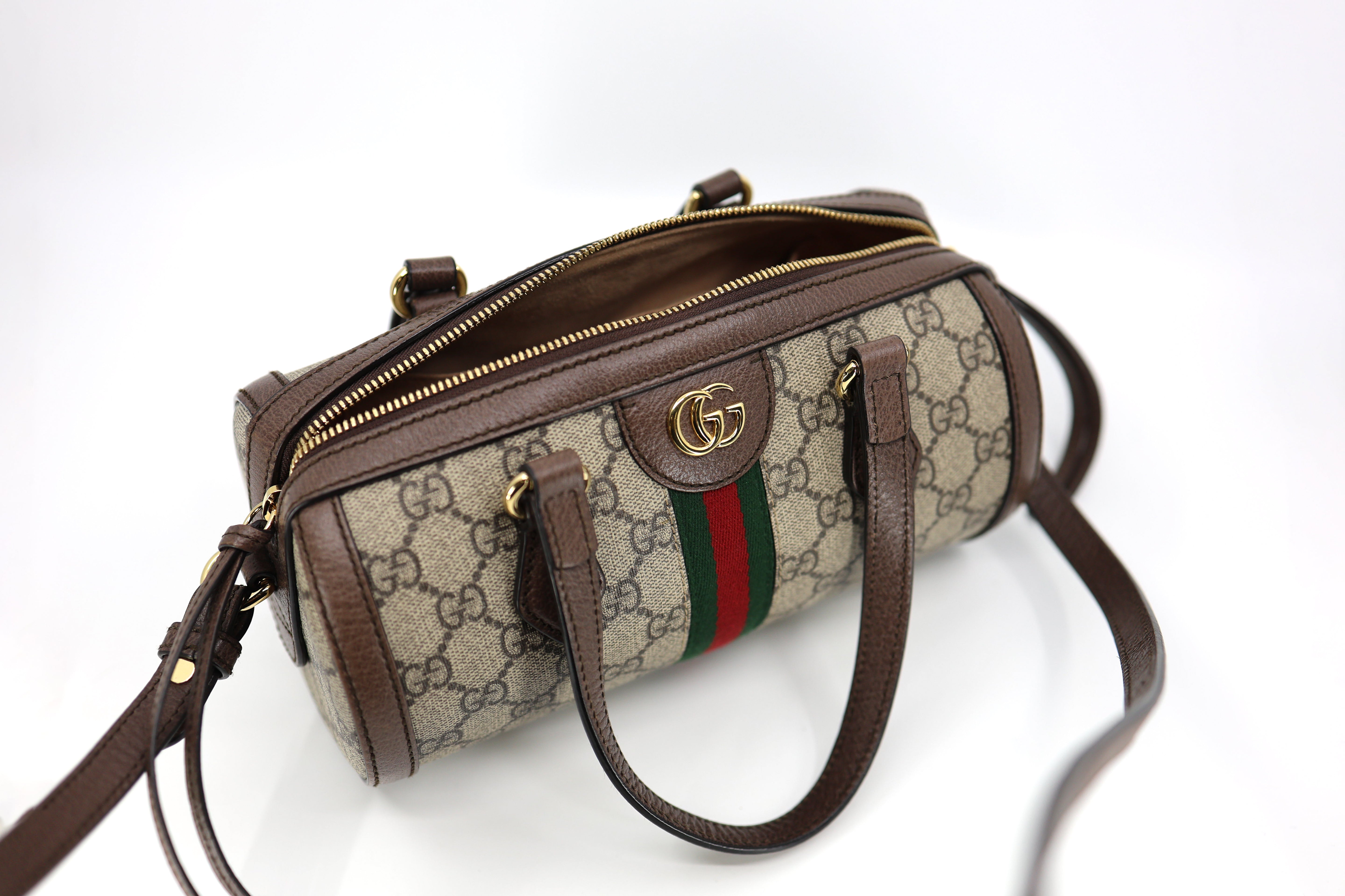 Gucci GG Supreme Monogram Web Small Ophidia Boston