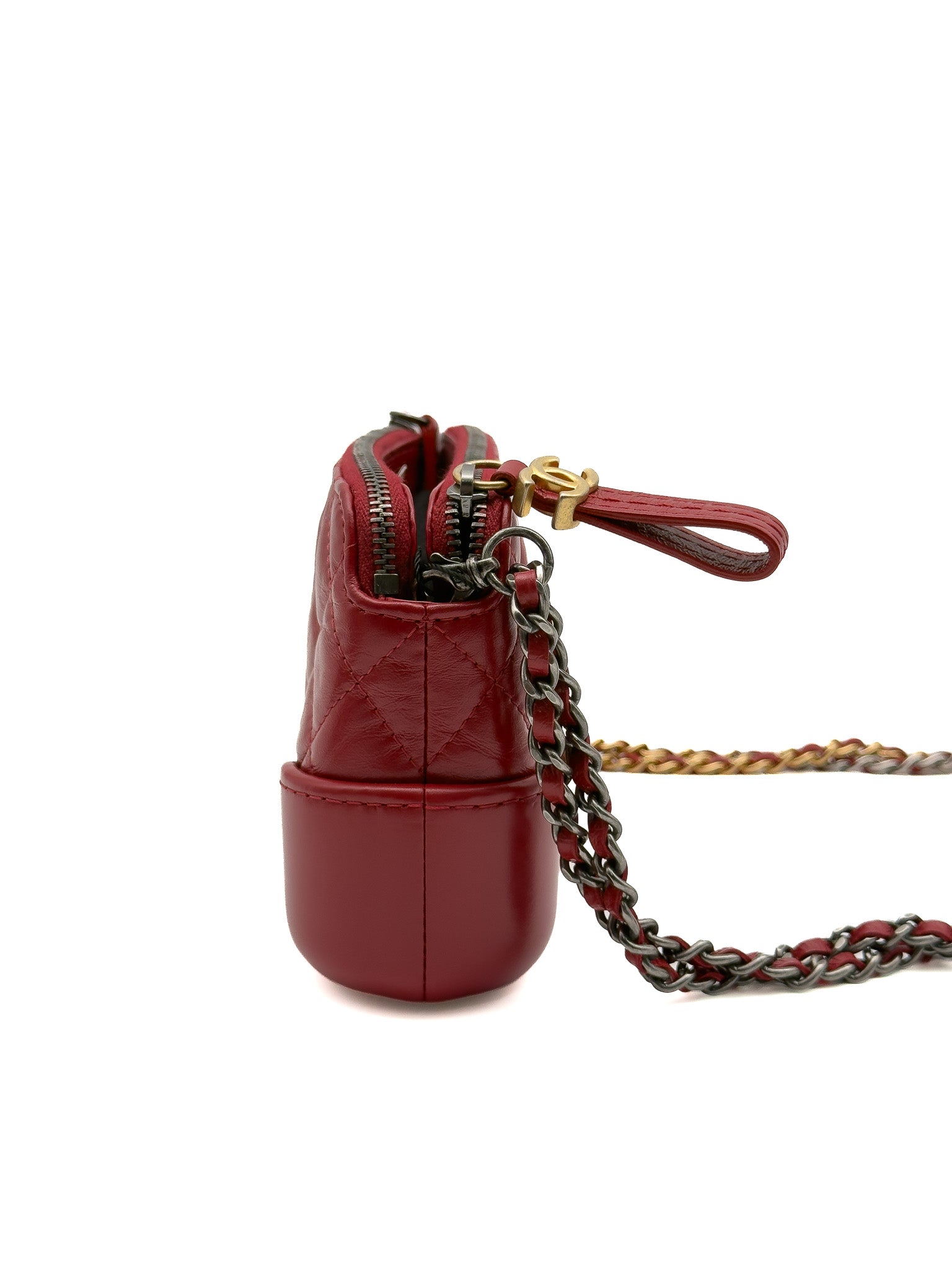 Chanel Gabrielle Double Zip with Chain Red