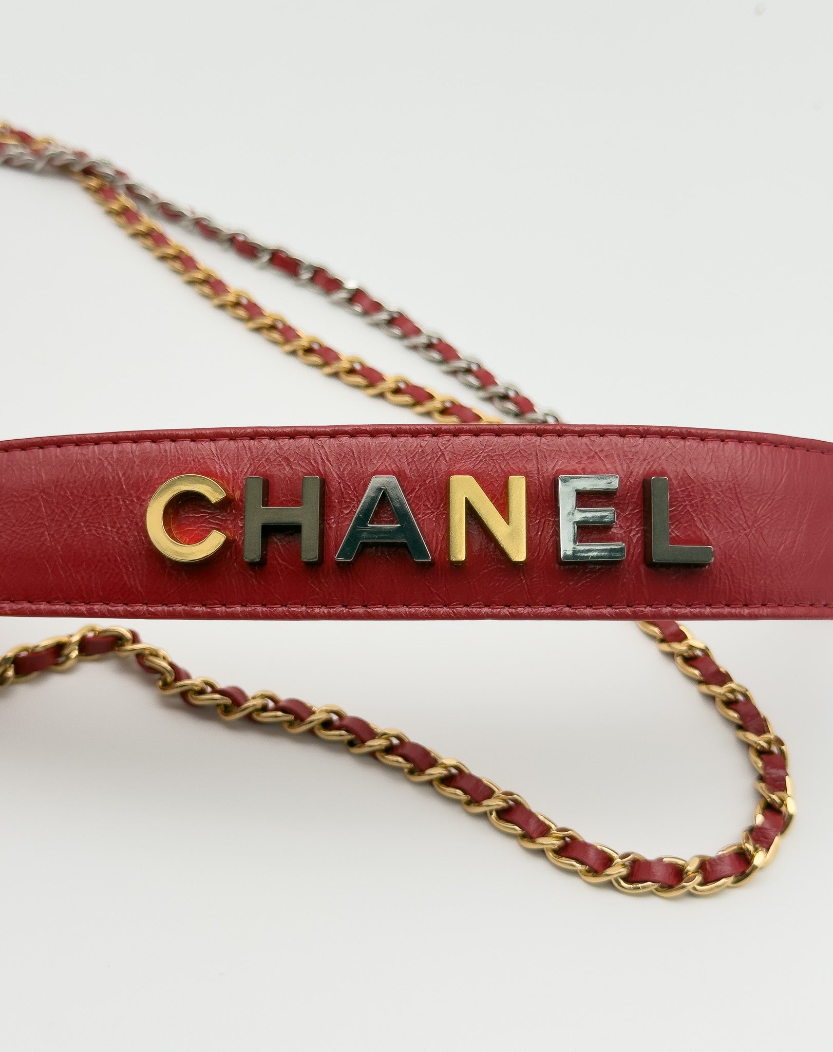 Chanel Gabrielle Double Zip with Chain Red