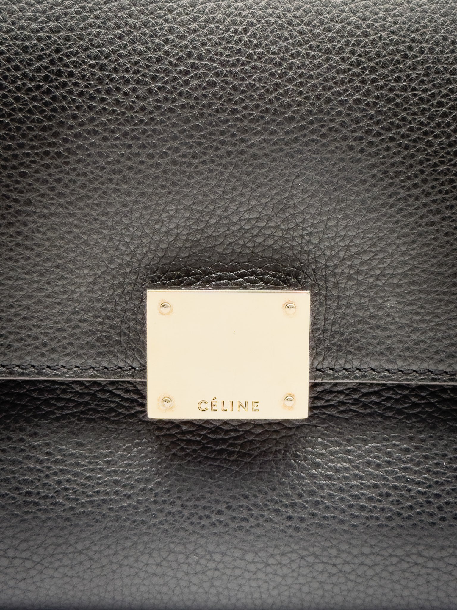 Celine Trapeze Bag Leather Medium Black