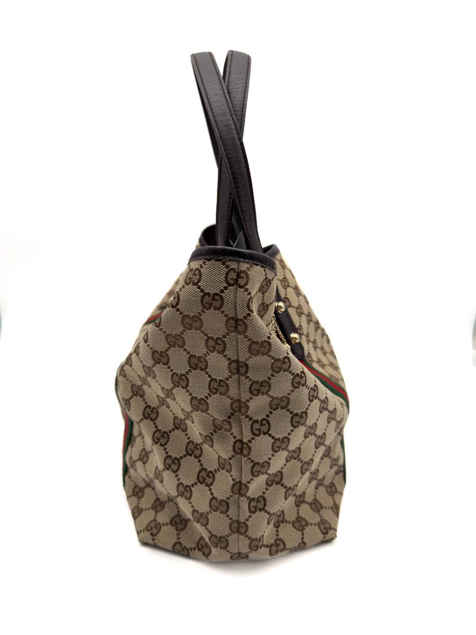 Gucci Monogram Medium Jolicoeur Tote Dark Brown