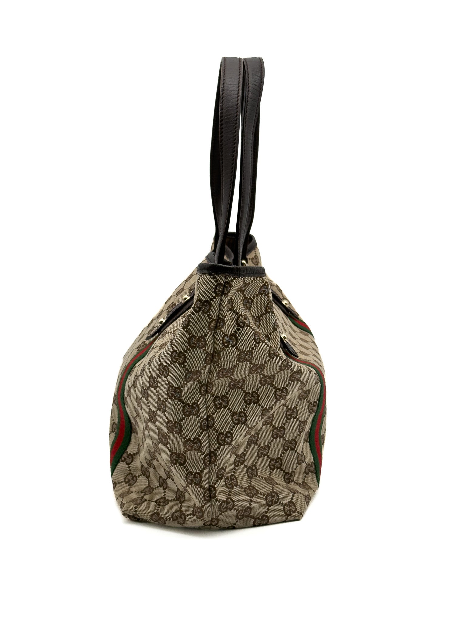 Gucci Monogram Medium Jolicoeur Tote Dark Brown