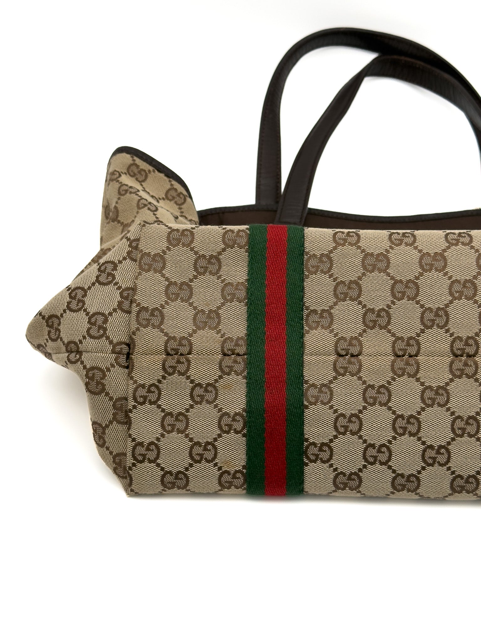 Gucci Monogram Medium Jolicoeur Tote Dark Brown