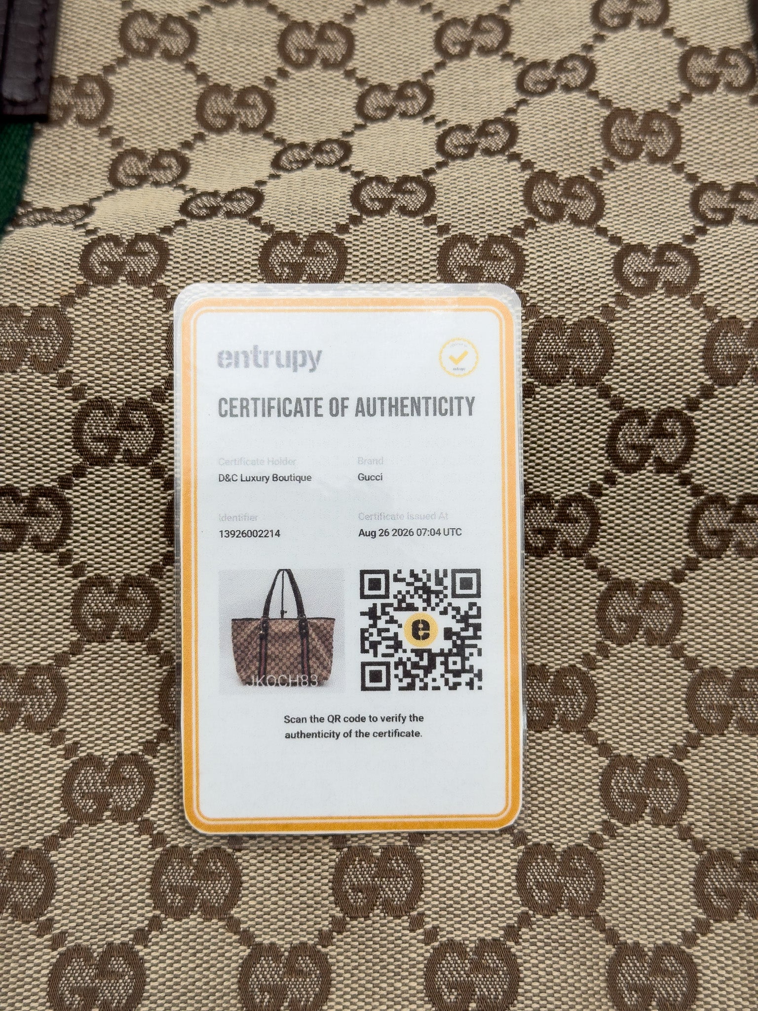 Gucci Monogram Medium Jolicoeur Tote Dark Brown