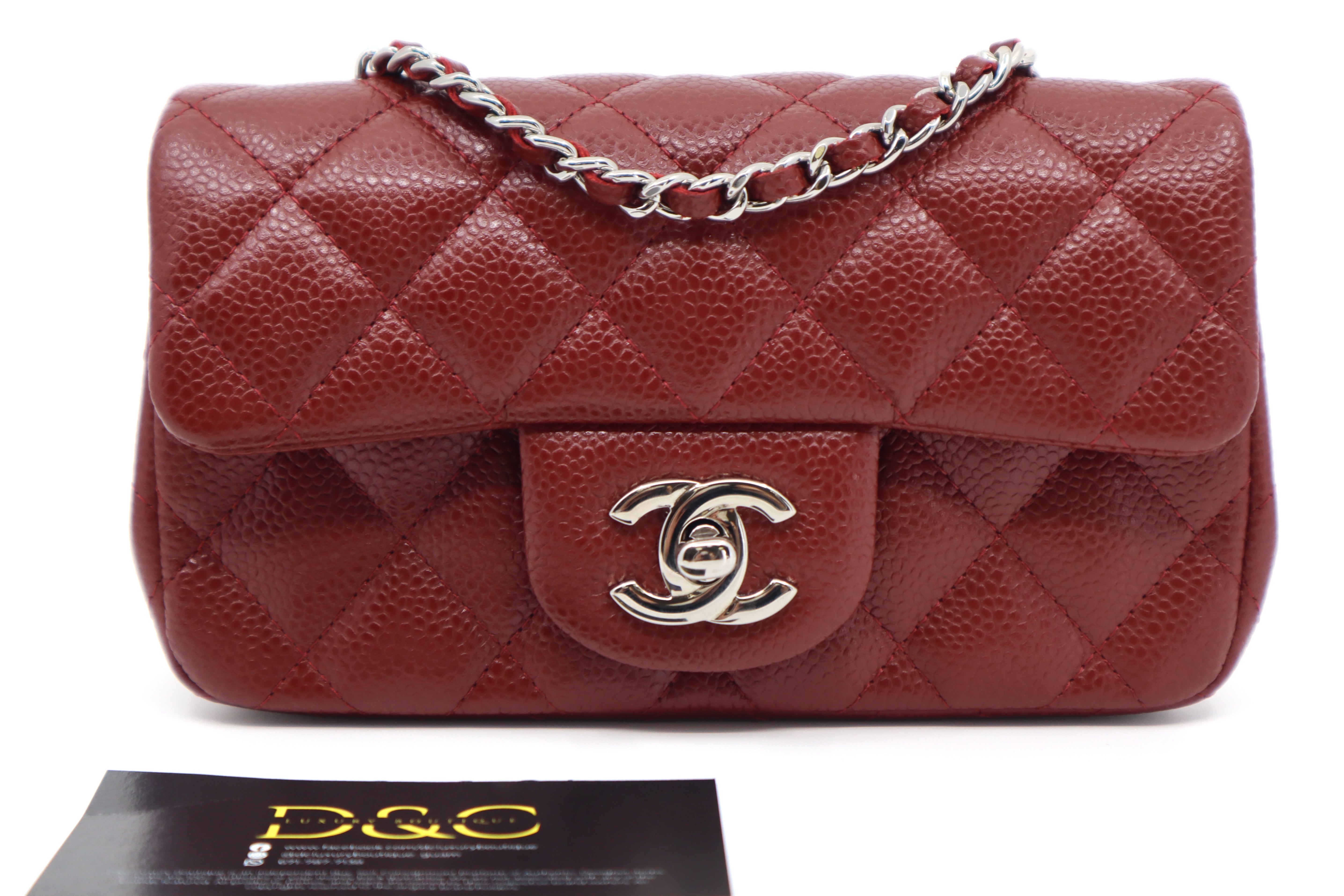 Chanel Caviar Quilted Extra Mini Flap Burgundy SHW