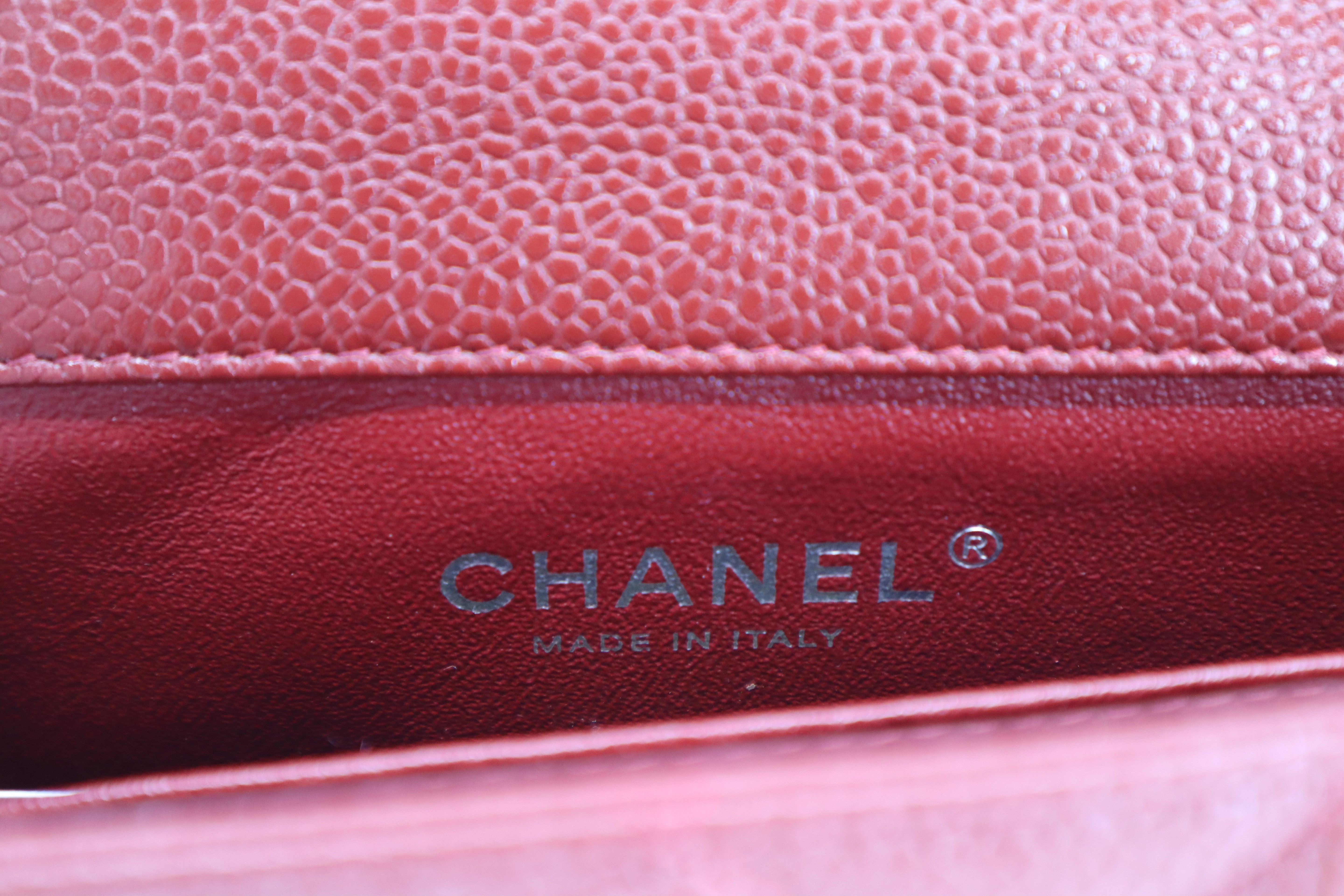 Chanel Caviar Quilted Extra Mini Flap Burgundy SHW