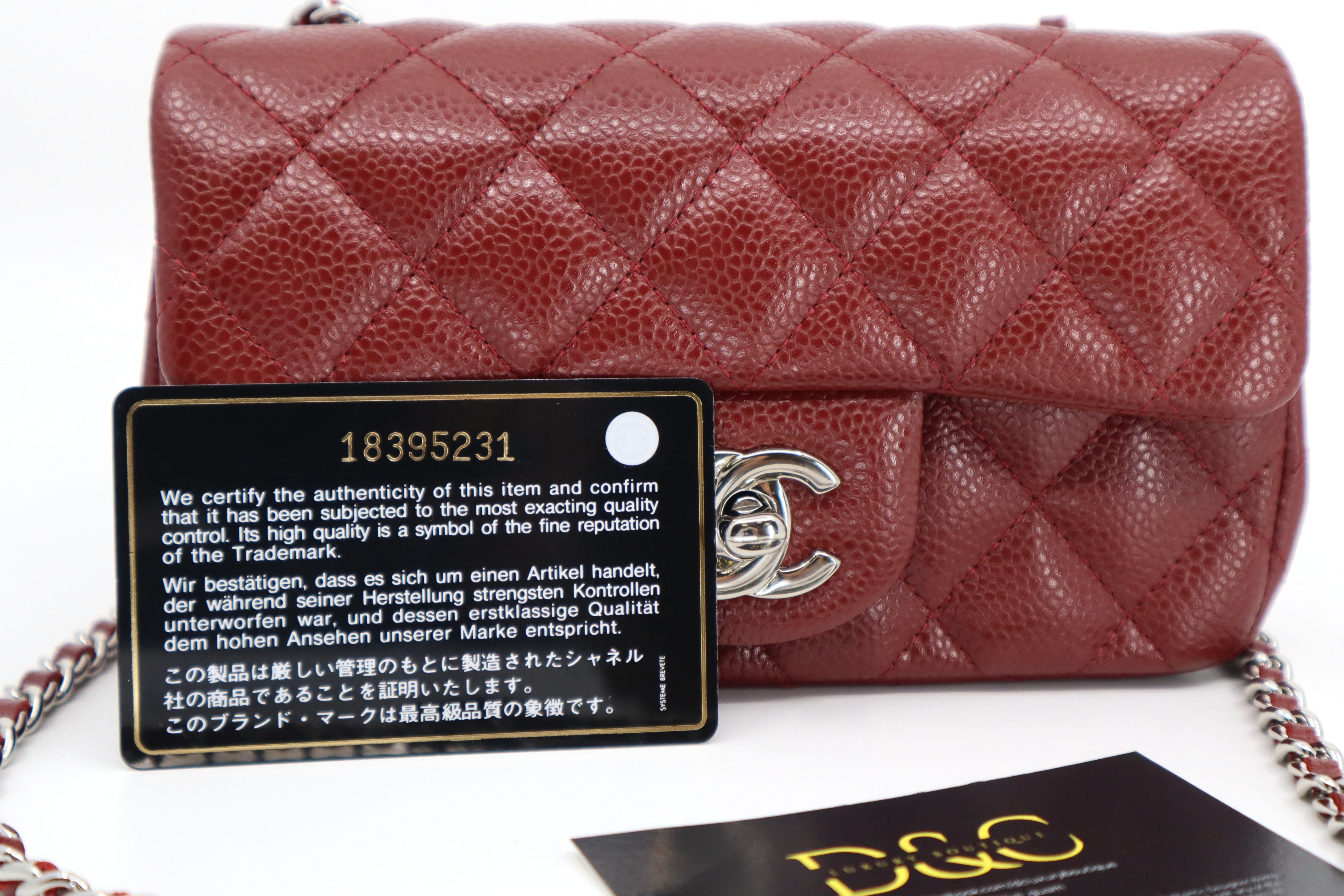 Chanel Caviar Quilted Extra Mini Flap Burgundy SHW