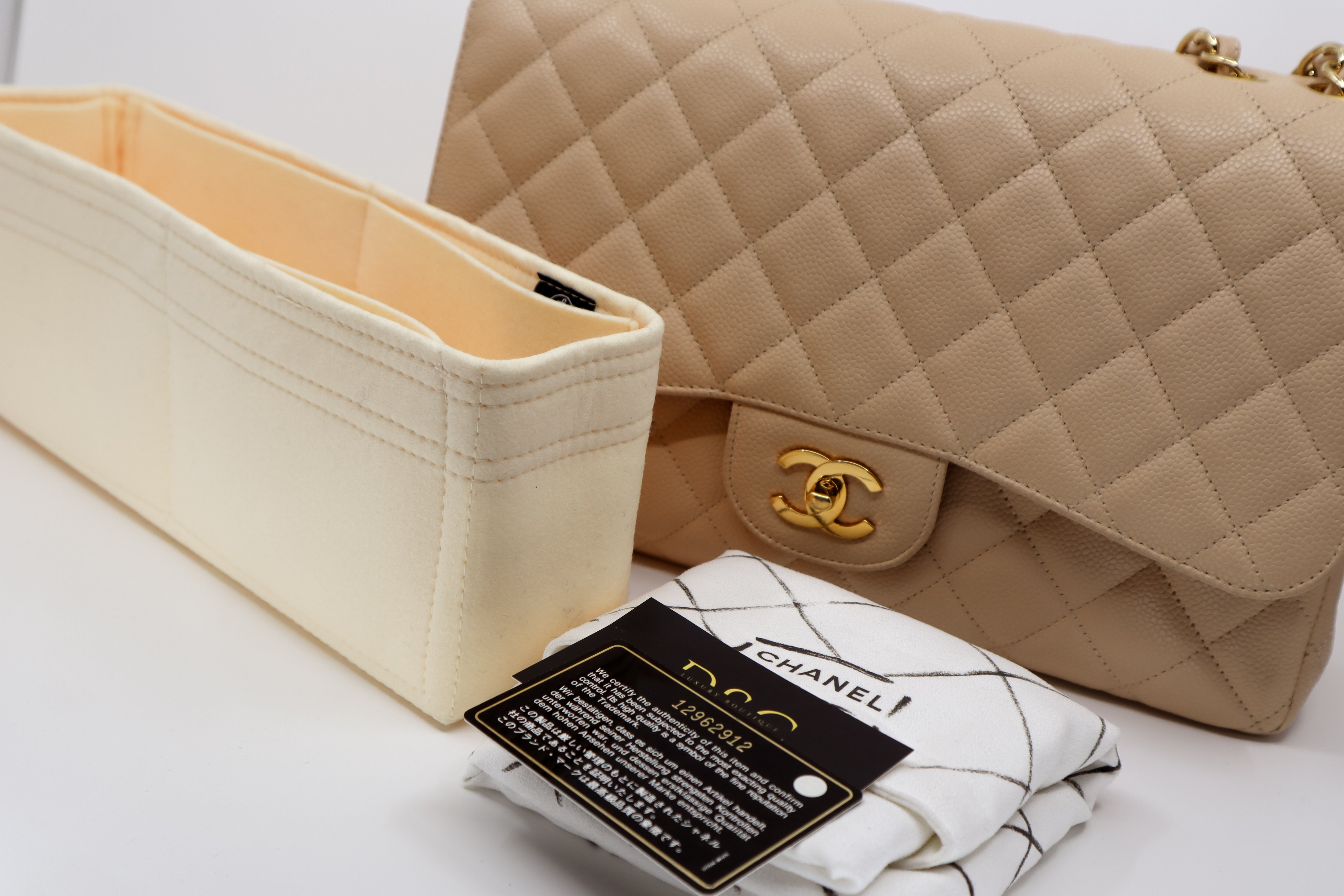 Chanel Jumbo Beige Caviar Single Flap GHW ( Series 12 )