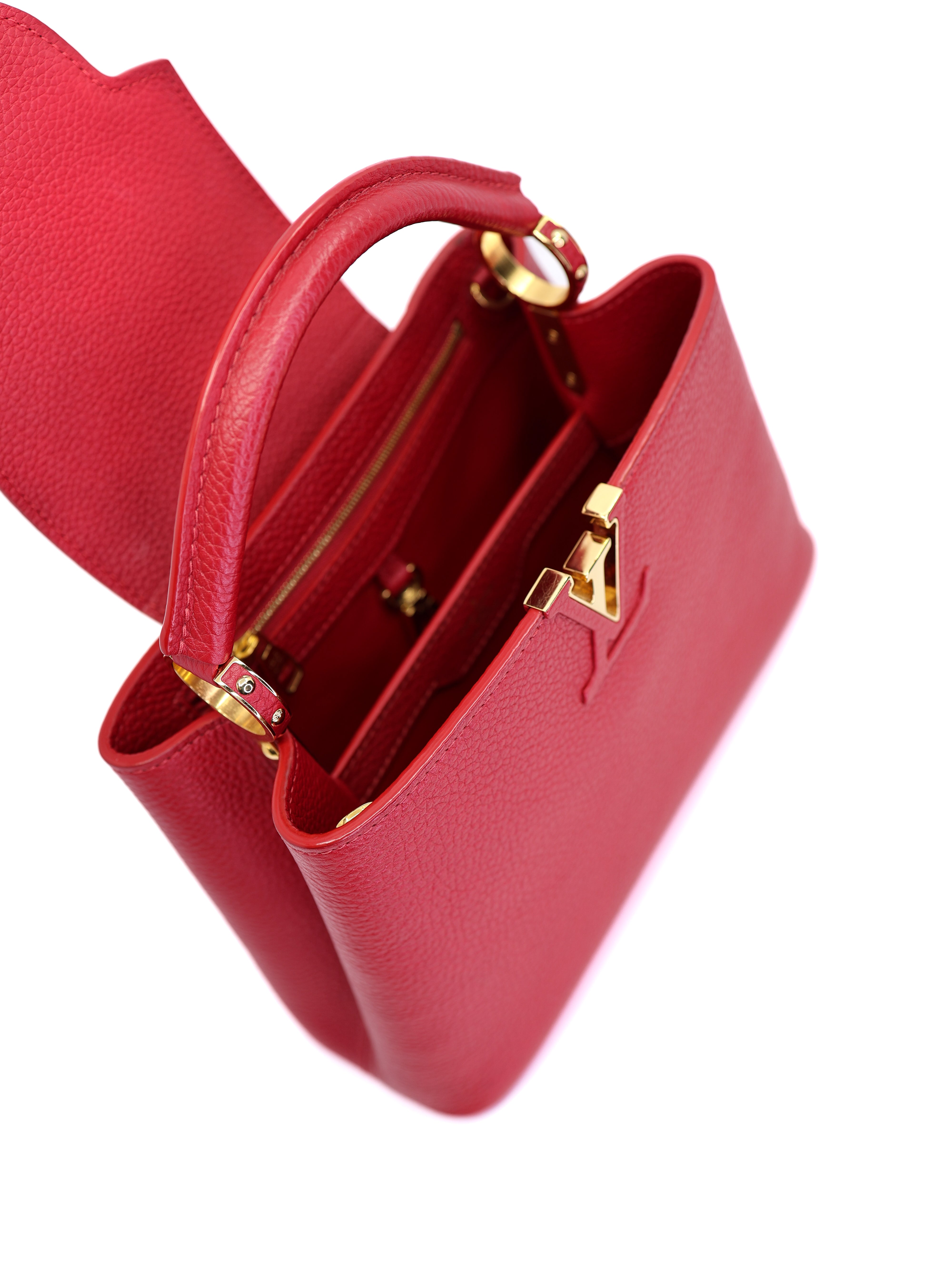 Louis Vuitton Red Taurillon Leather Capucines BB