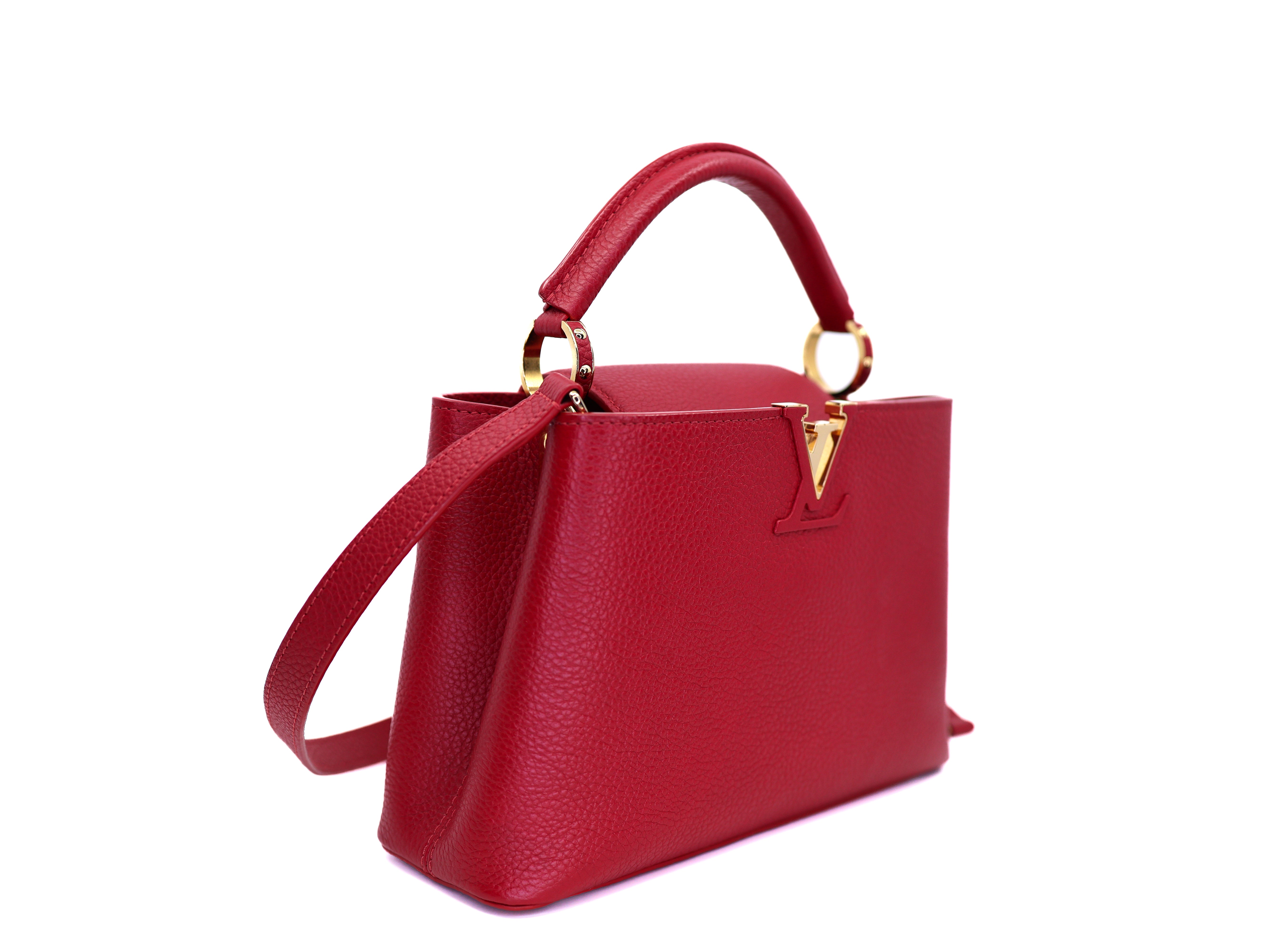 Louis Vuitton Red Taurillon Leather Capucines BB