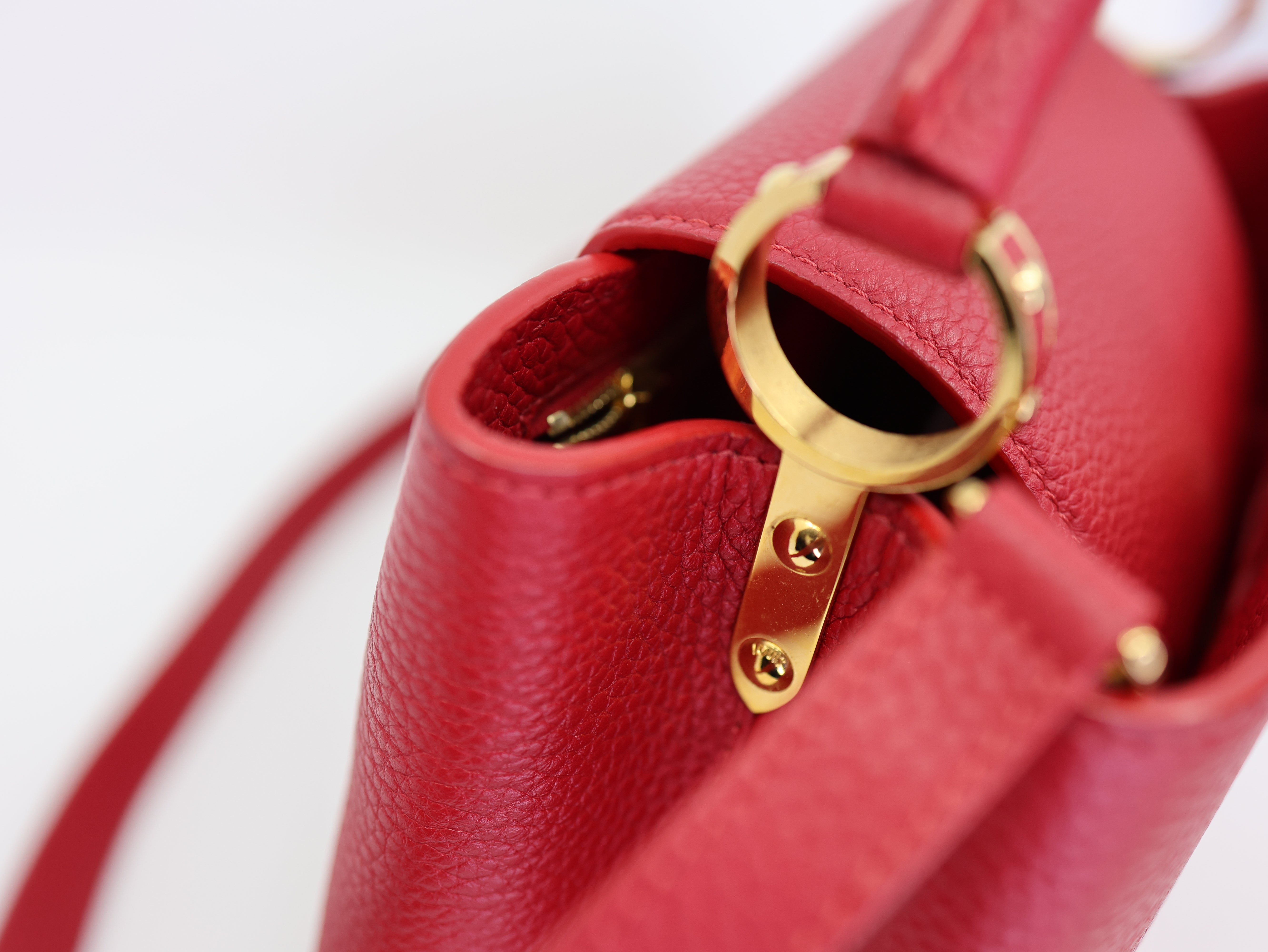 Louis Vuitton Red Taurillon Leather Capucines BB