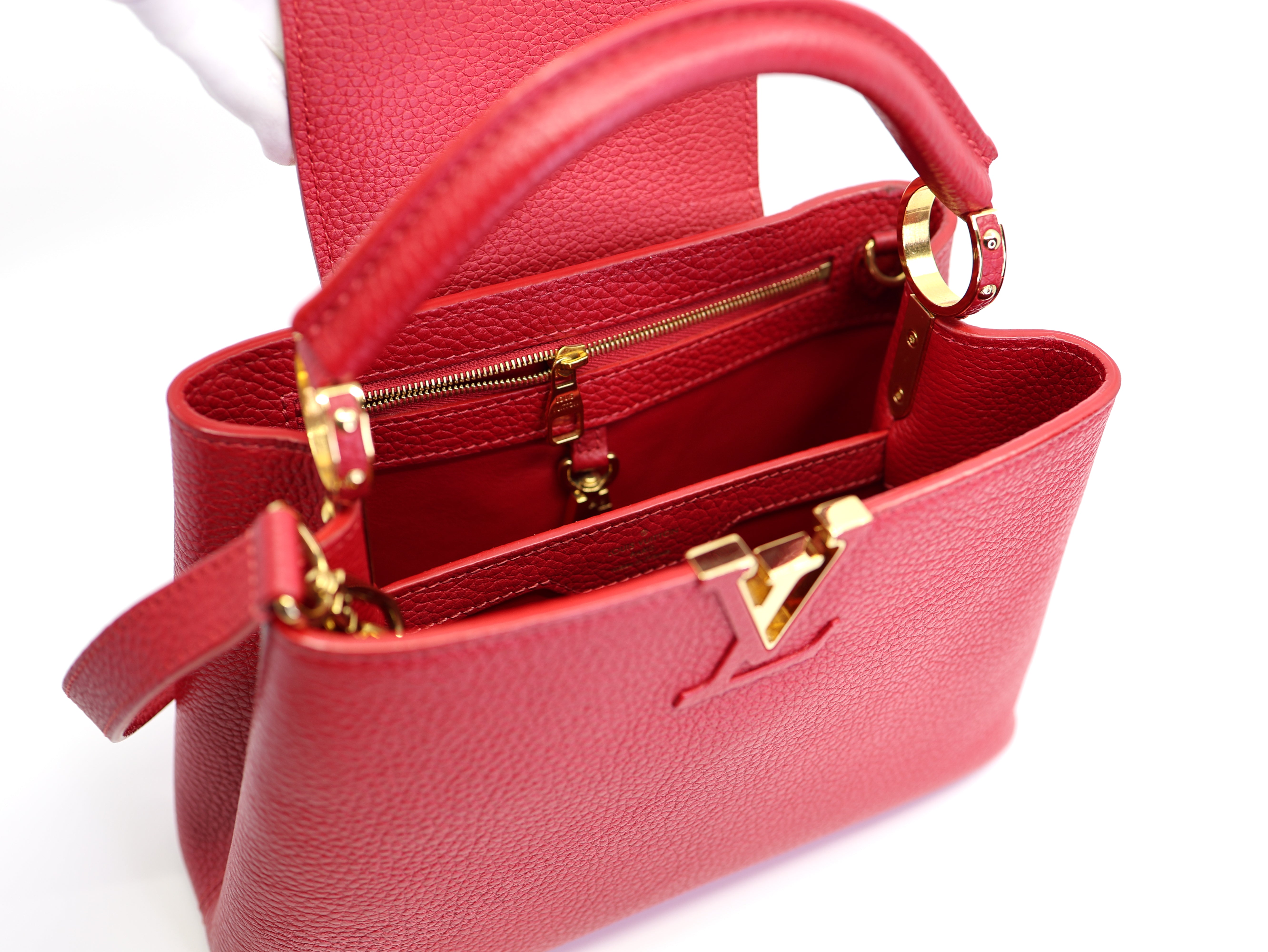 Louis Vuitton Red Taurillon Leather Capucines BB