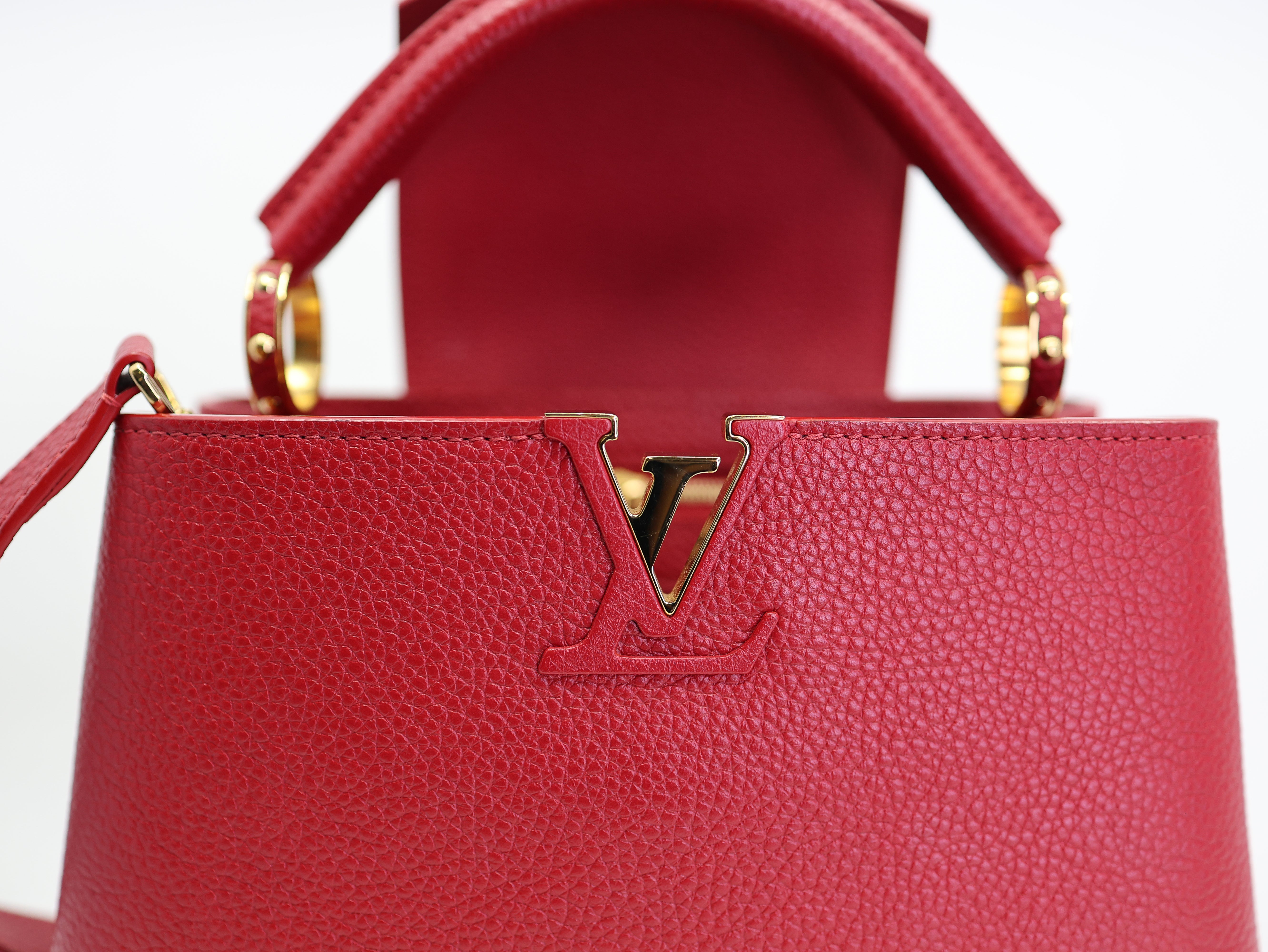 Louis Vuitton Red Taurillon Leather Capucines BB