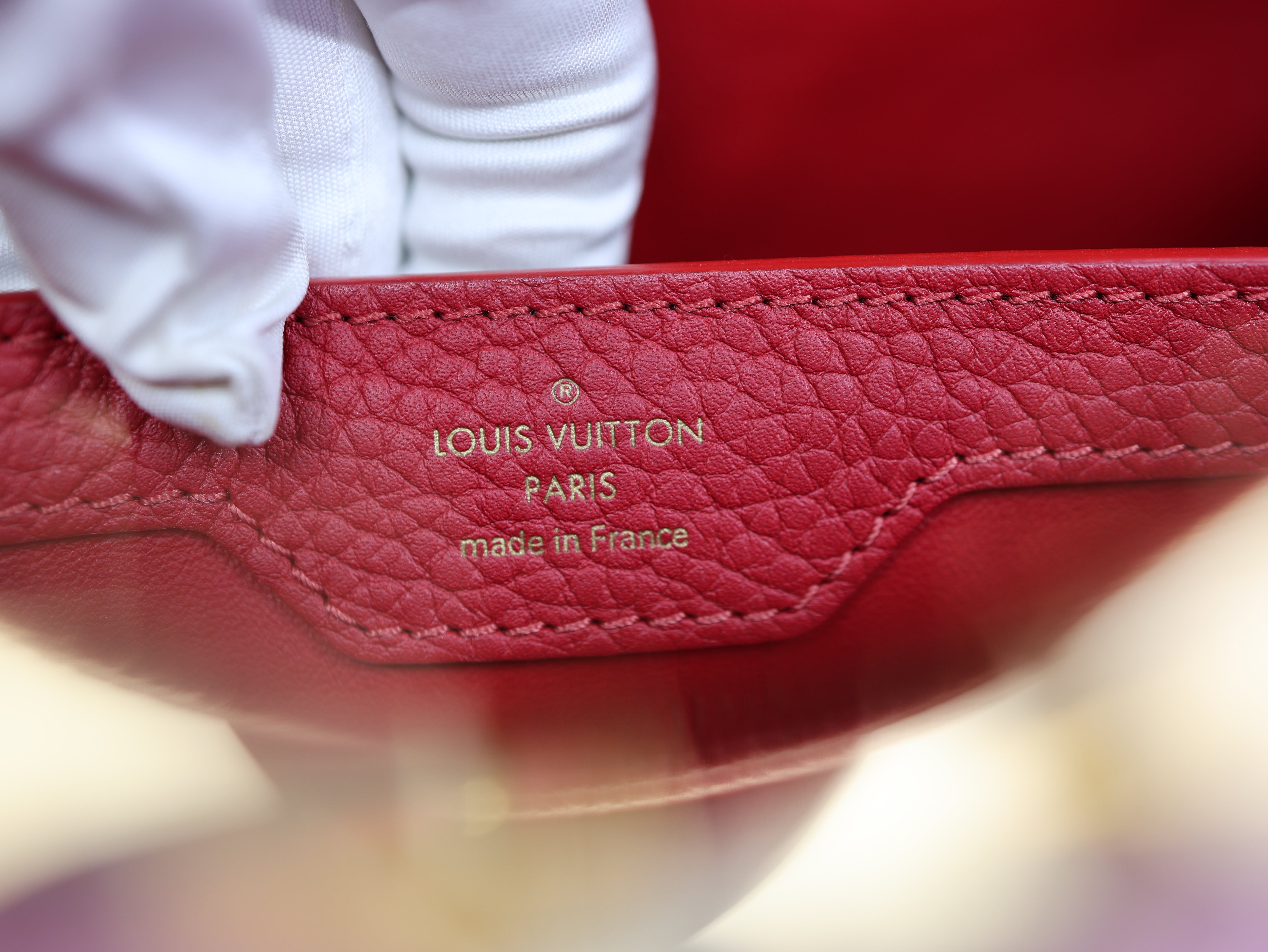 Louis Vuitton Red Taurillon Leather Capucines BB