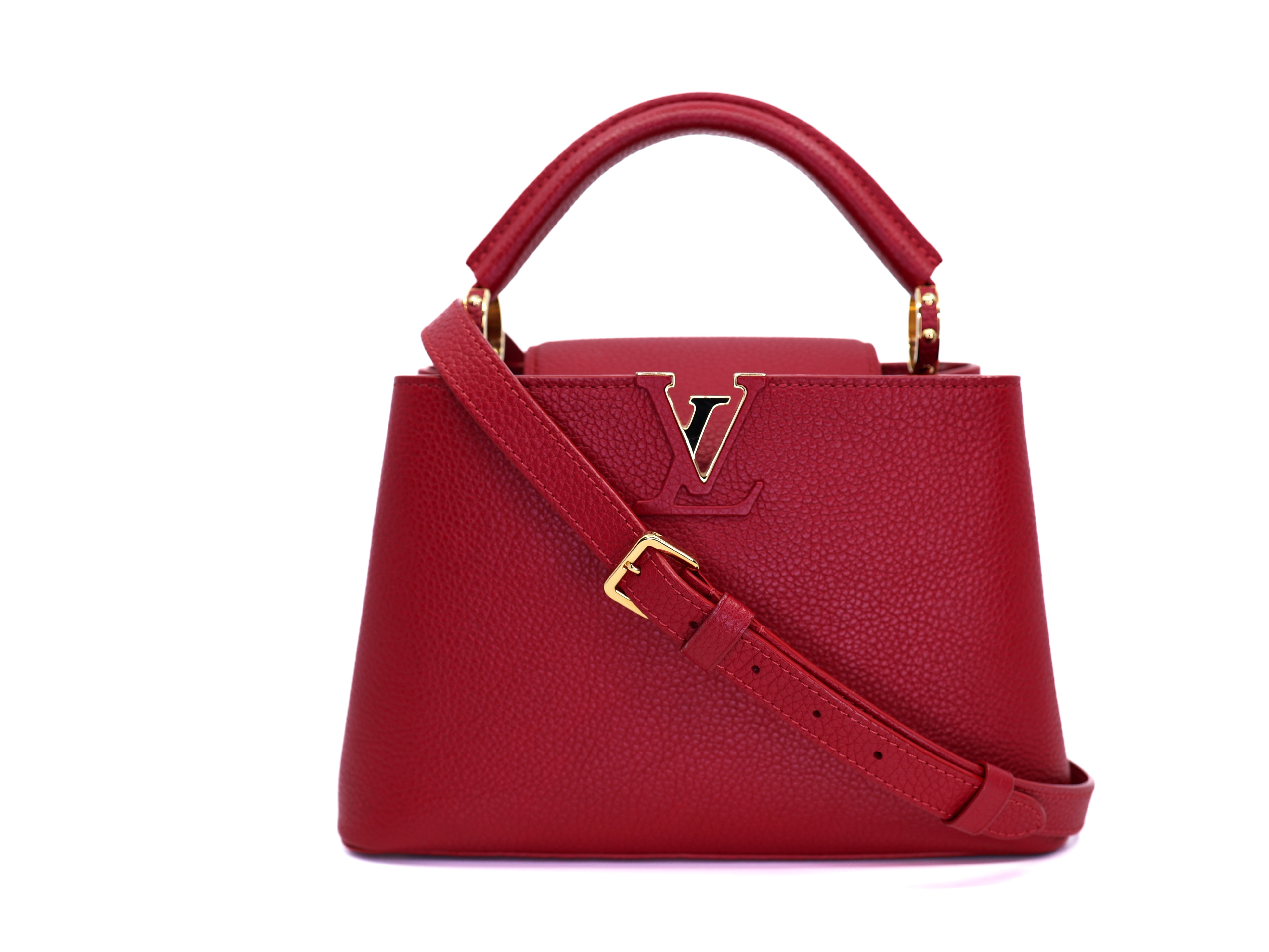 Louis Vuitton Red Taurillon Leather Capucines BB