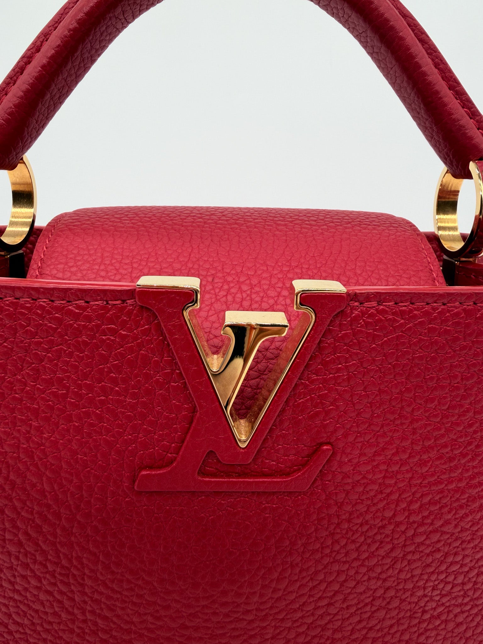 Louis Vuitton Red Taurillon Leather Capucines BB