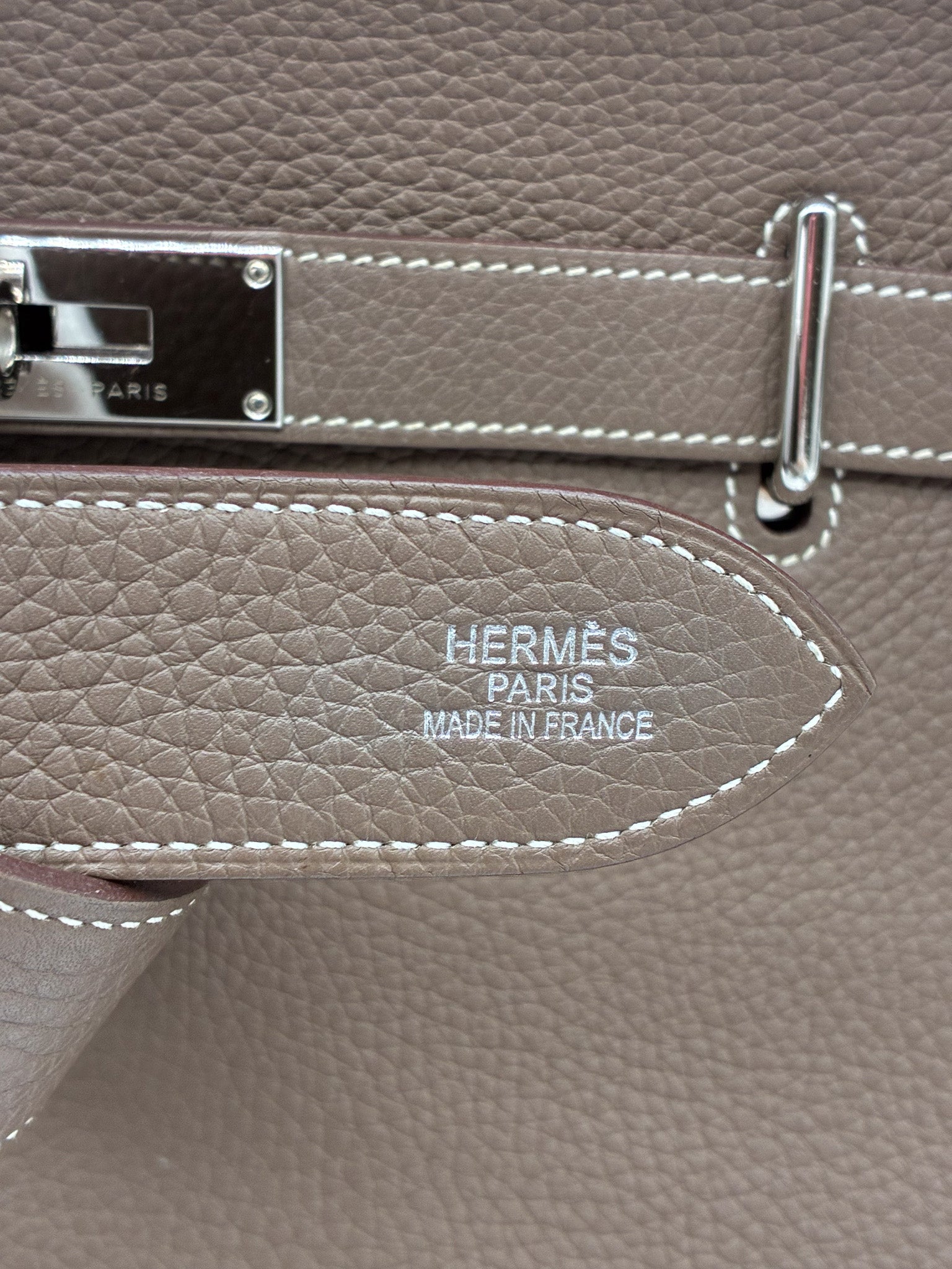 Hermes Taurillon Clemence Jypsiere 28 Etoupe