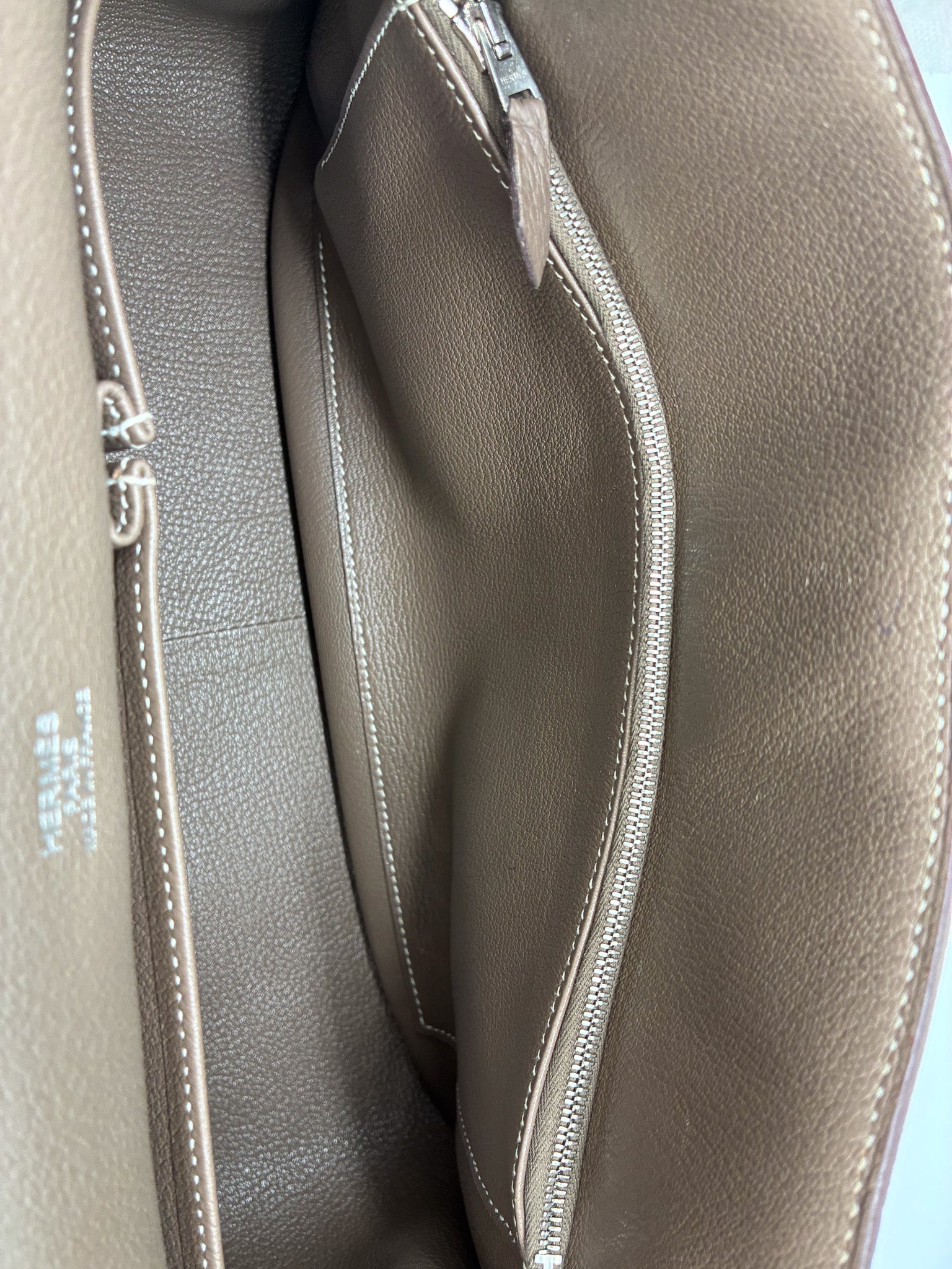 Hermes Taurillon Clemence Jypsiere 28 Etoupe