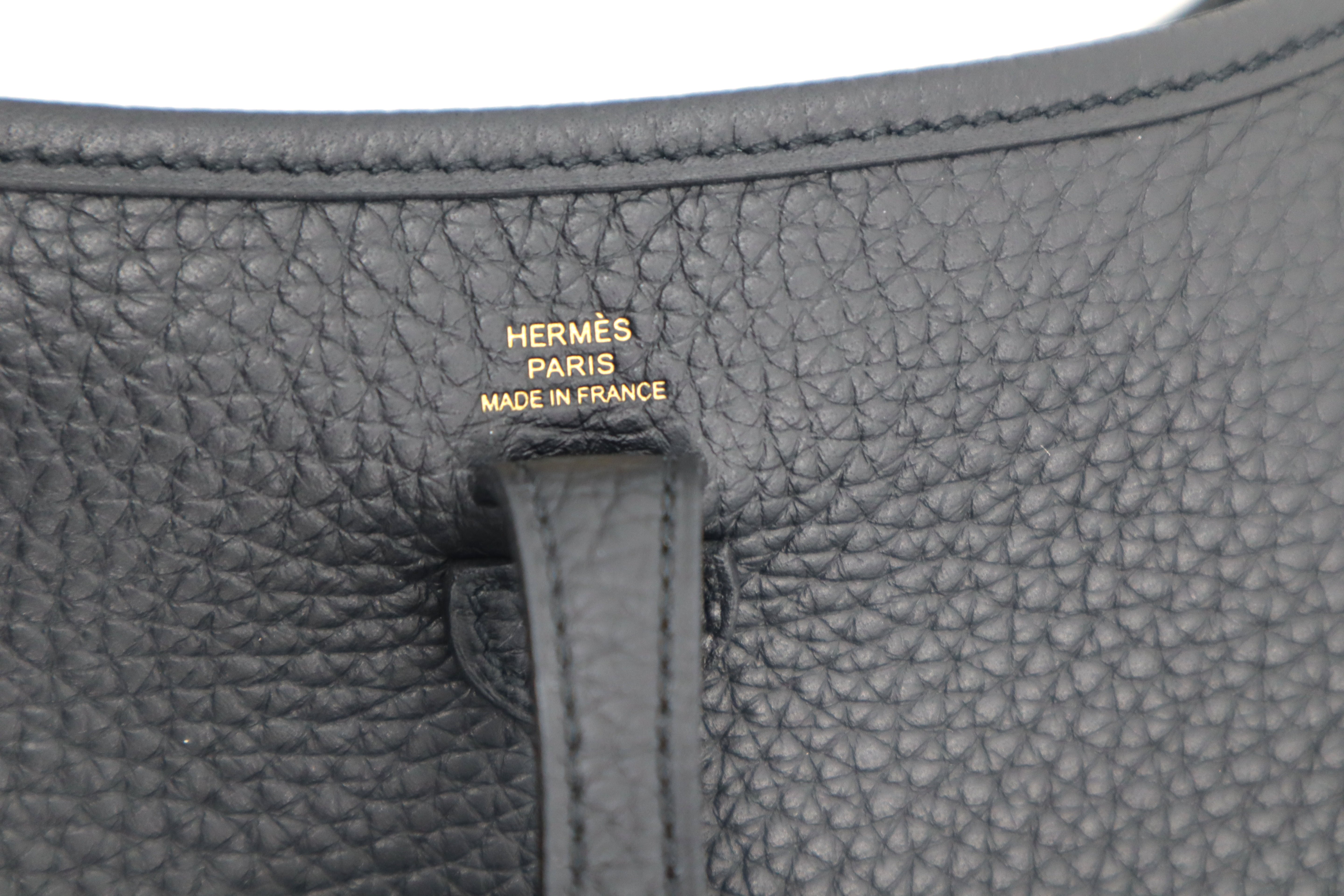 Hermes Mini Evelyne TPM Black Clemence Leather GHW