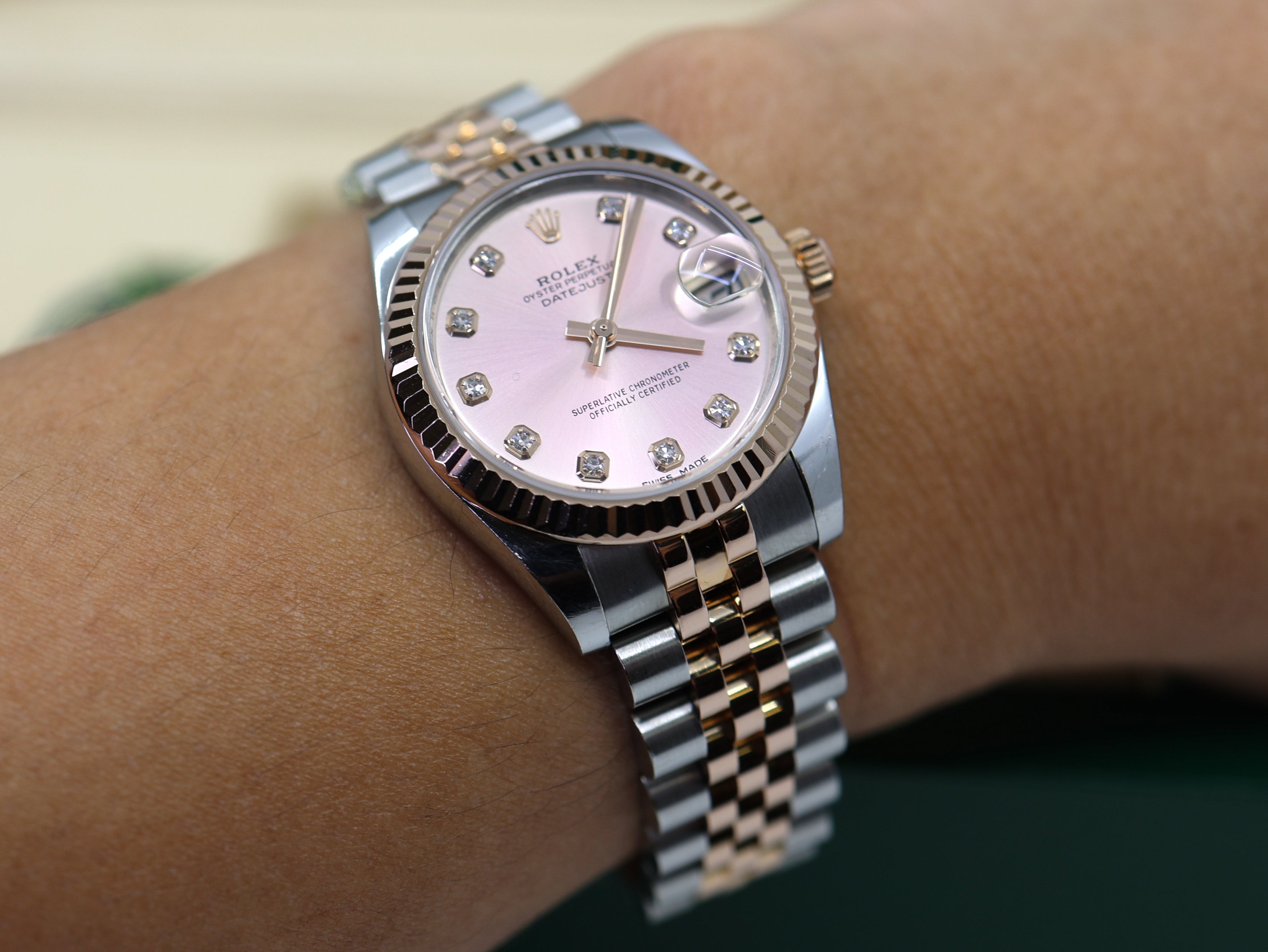 Rolex Oyster Perpetual Datejust 31mm Stainless Steel & 18kt Everose Gold Factory Diamond Dot 178271