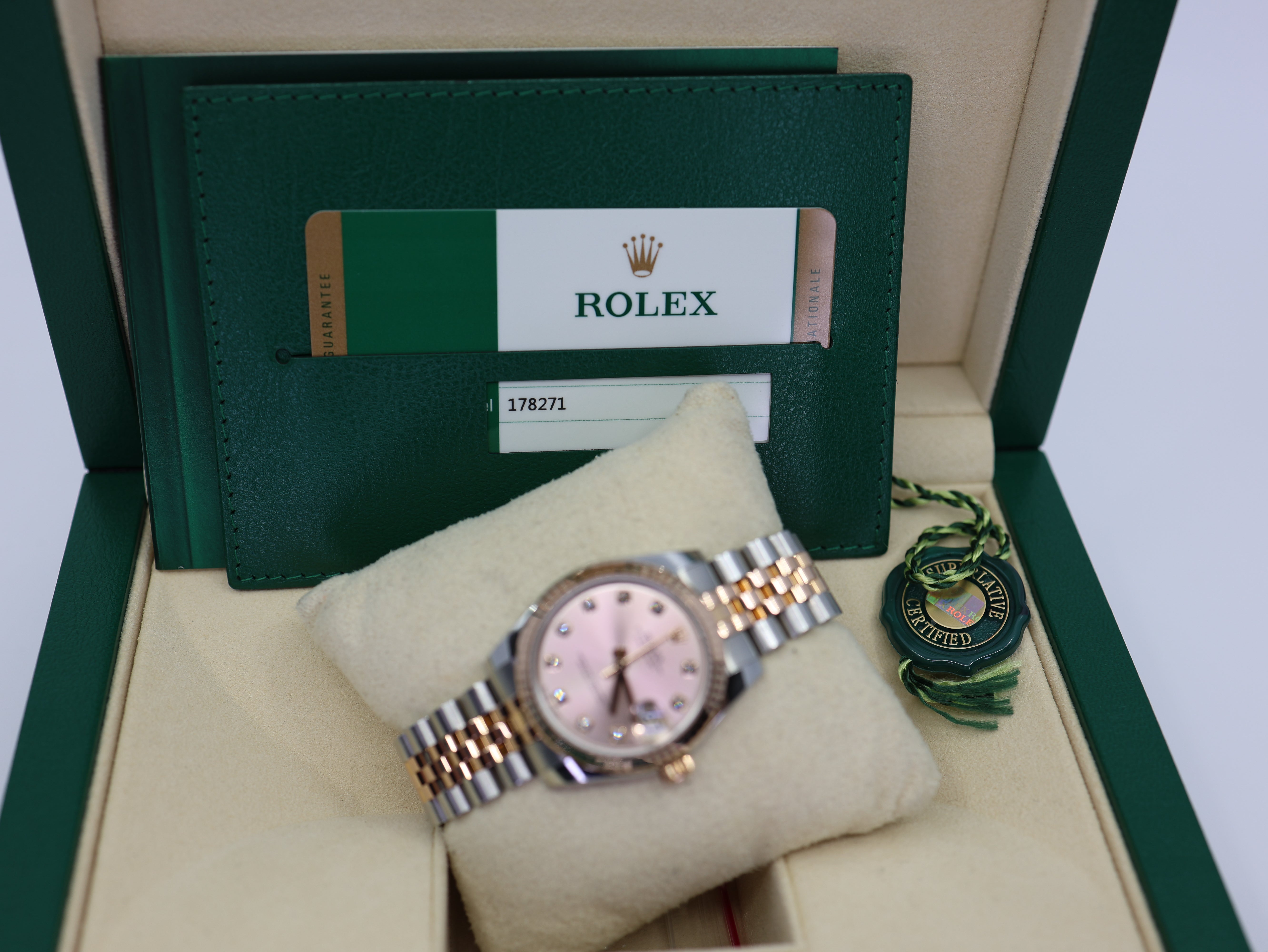 Rolex Oyster Perpetual Datejust 31mm Stainless Steel & 18kt Everose Gold Factory Diamond Dot 178271