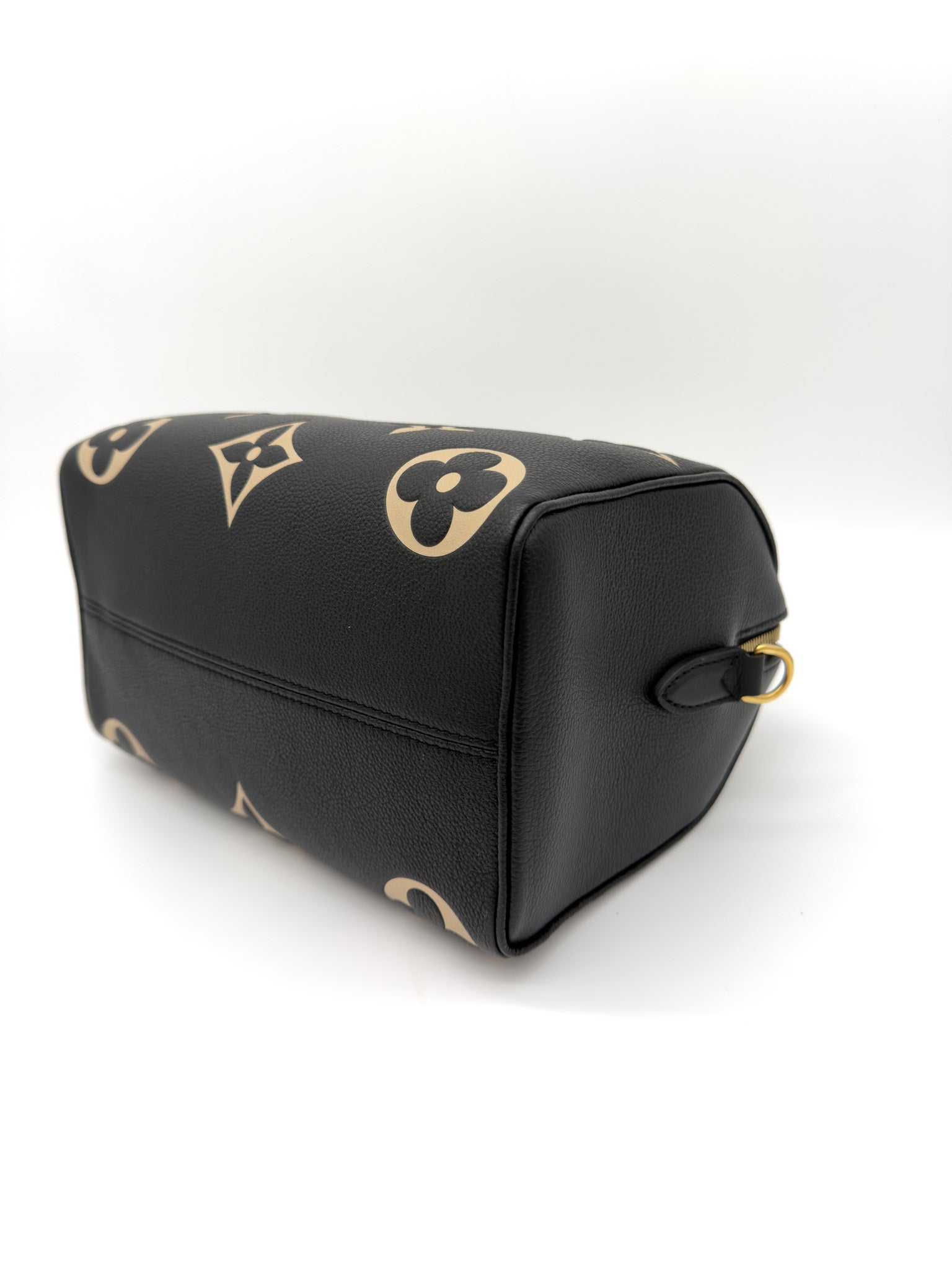 Louis Vuitton Empreinte Monogram Giant Speedy Bandouliere 25 Black Beige