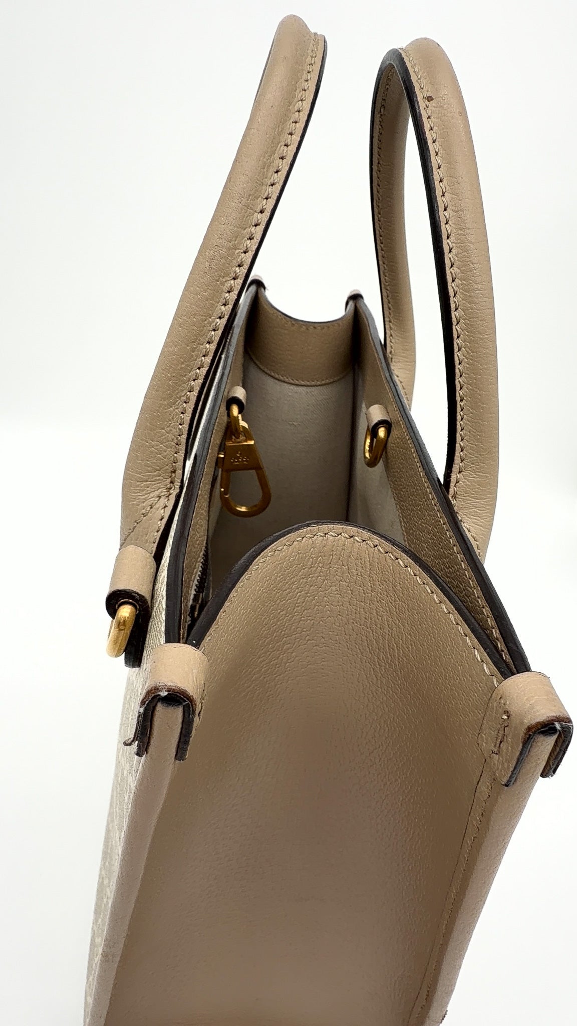 Gucci GG Supreme Monogram Textured Dollar Calfskin Interlocking G Tote Bag
